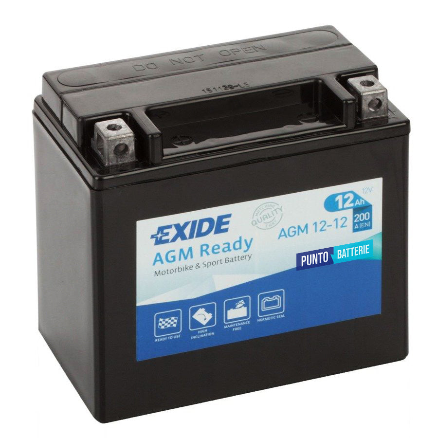 Batteria Exide 12Ah, 12V, 200A , 150x90x145mm