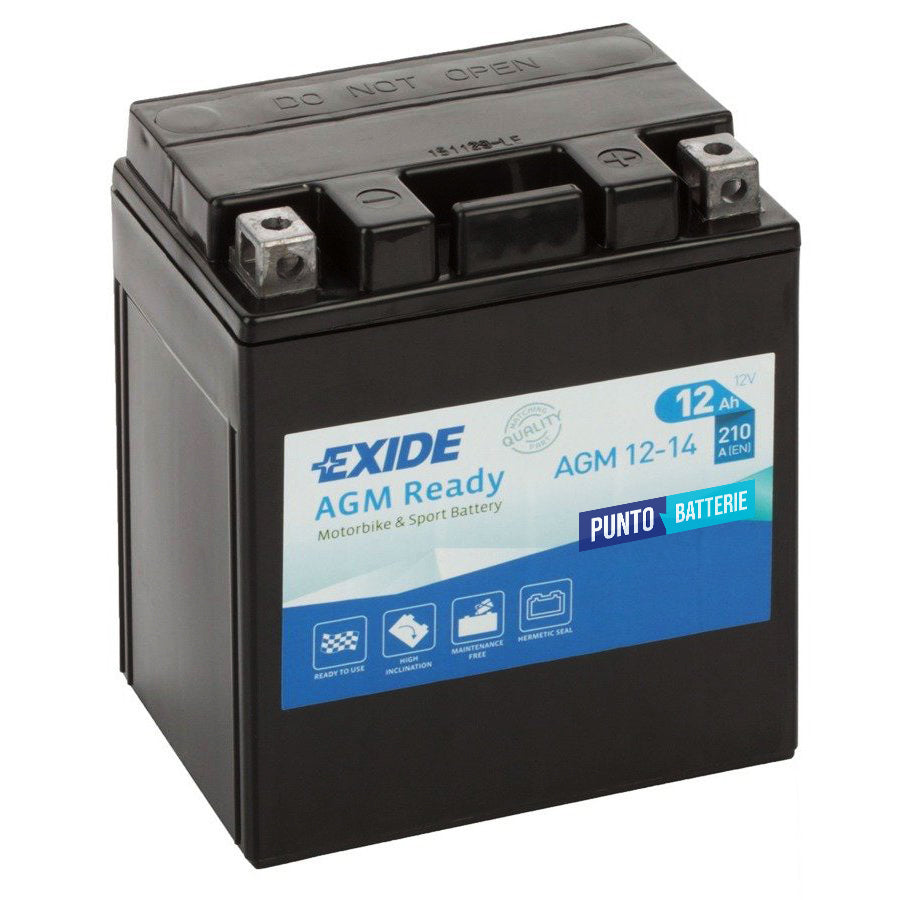 Batteria Exide 12Ah, 12V, 210A , 135x90x165mm