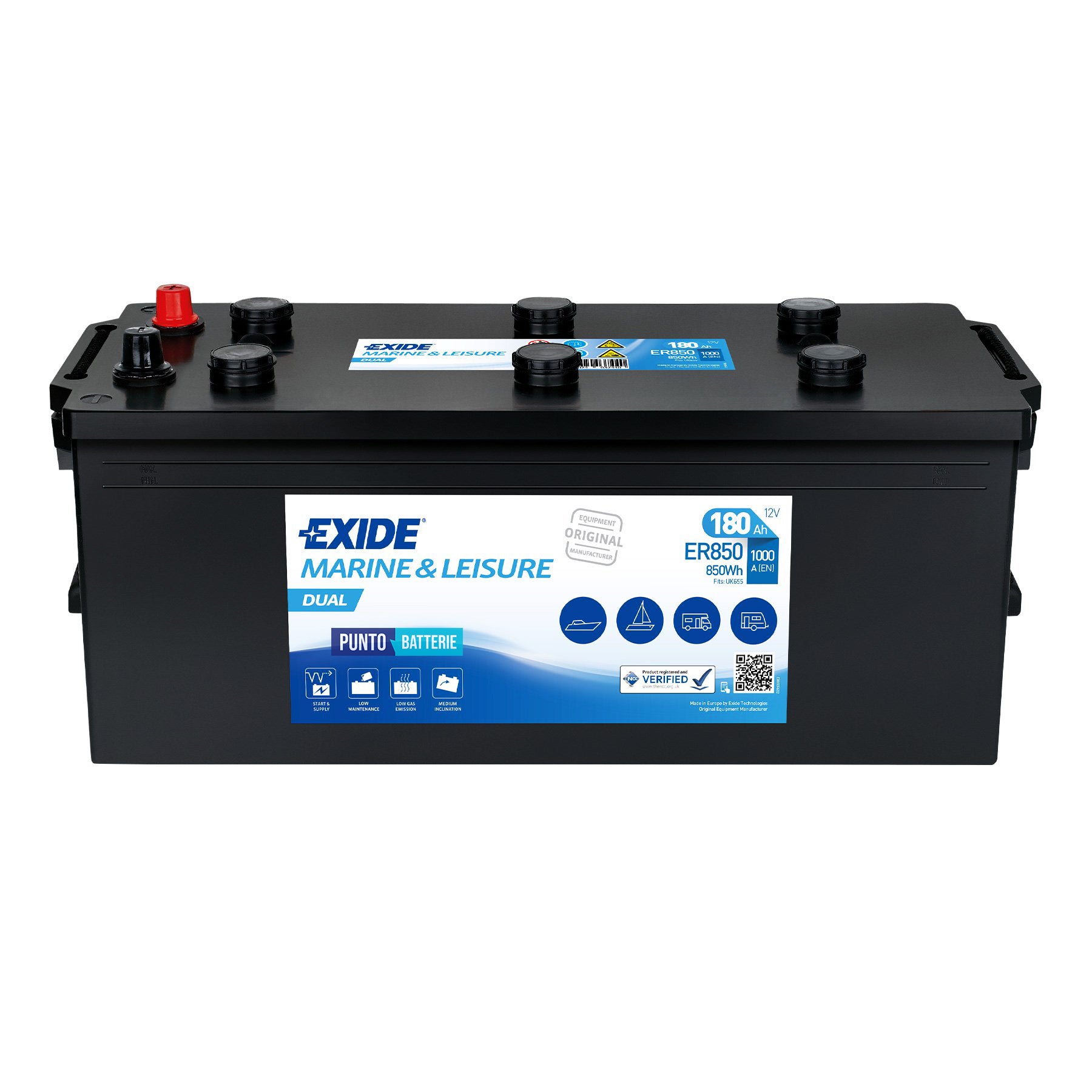 Batteria Exide 180Ah, 12V, 513x223x223mm