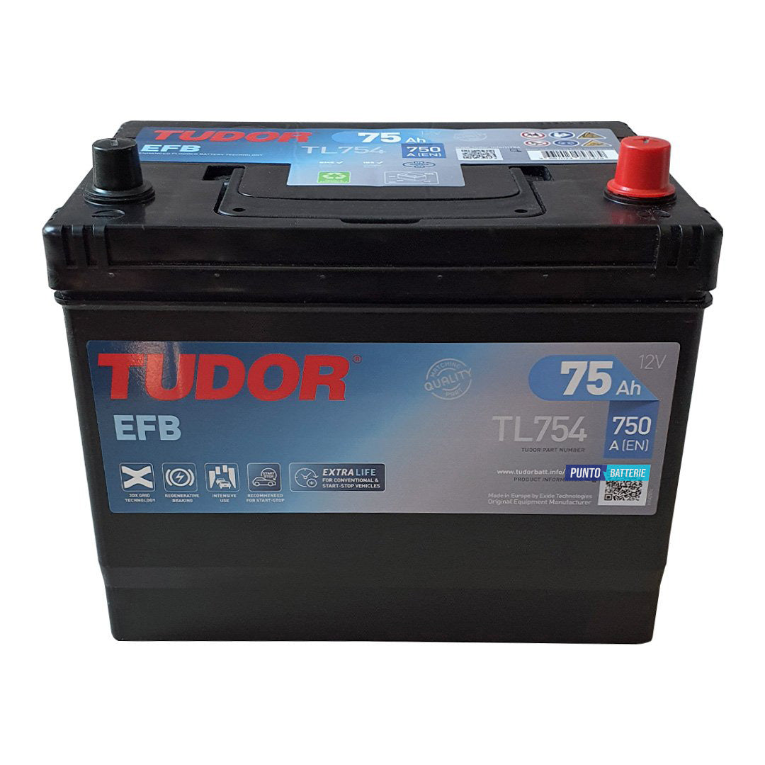 Batteria auto 75ah, 750a, 12v