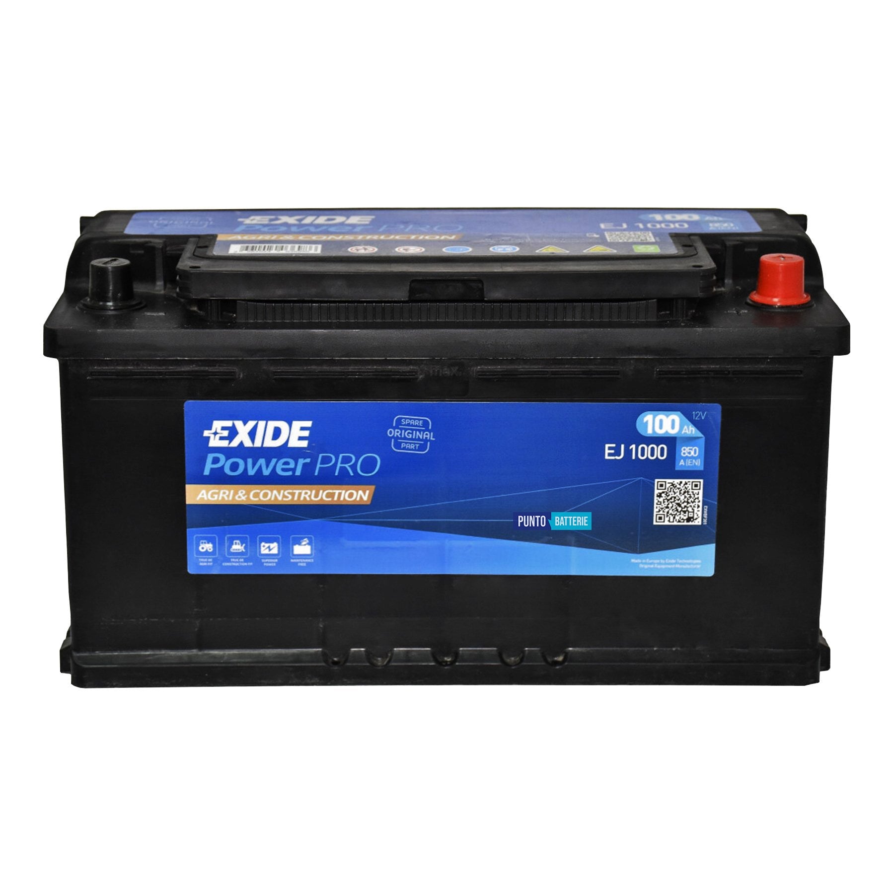 Batteria Exide 100Ah, 12V, 850A, 353x175x190mm