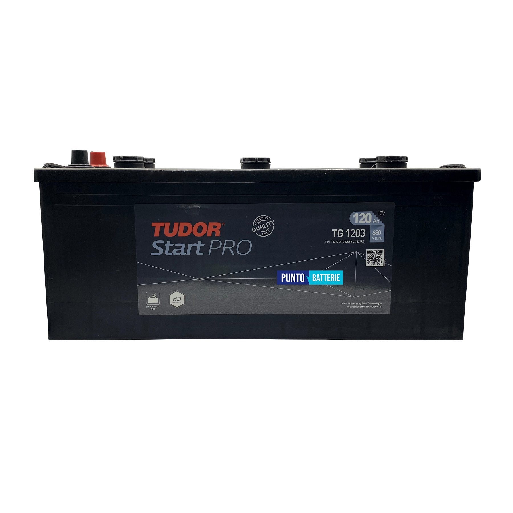 Batteria Tudor 120Ah, 12V, 680A, 513x189x223mm