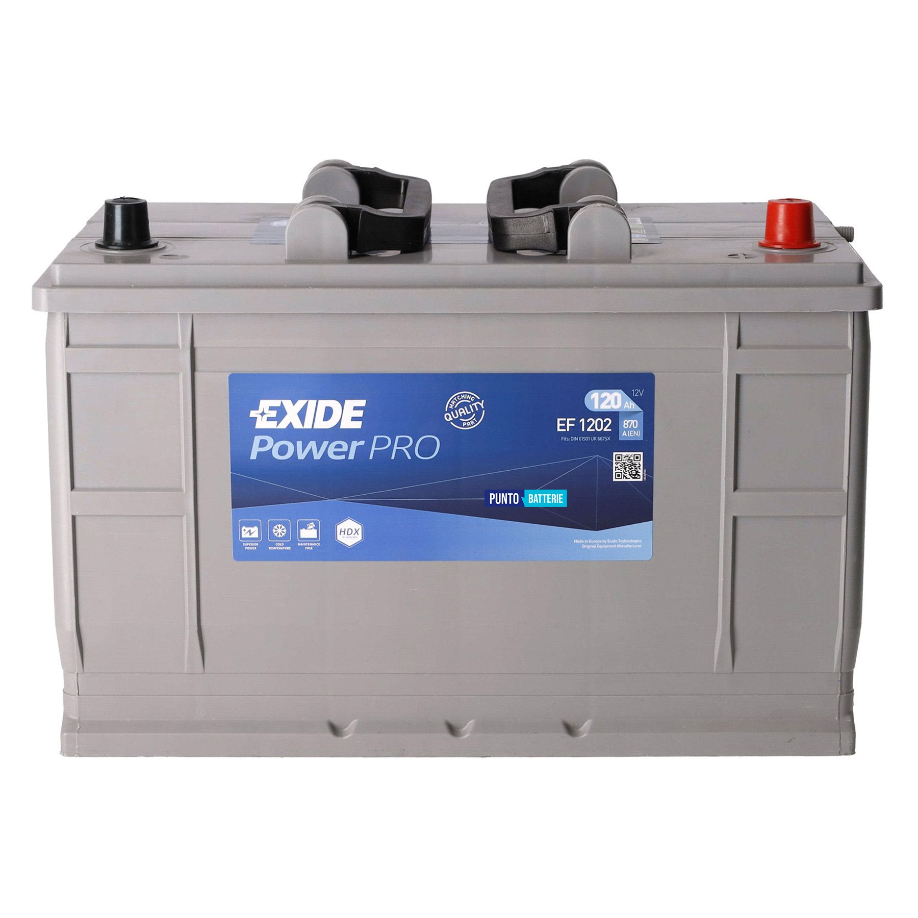Batteria Exide 120Ah, 12V, 870A, 349x175x235mm