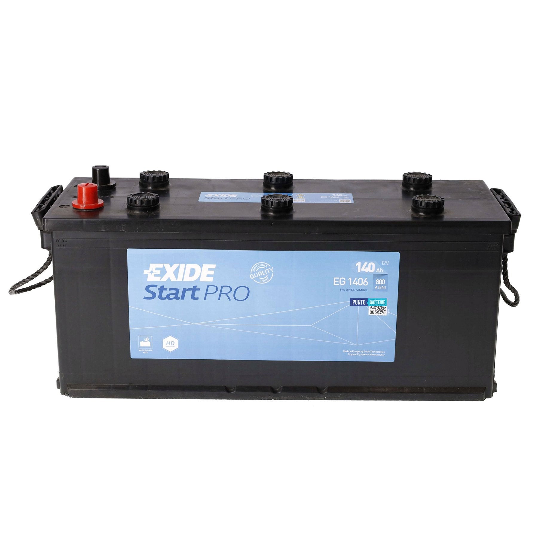 Batteria Exide 140Ah, 12V, 800A, 510x175x225mm