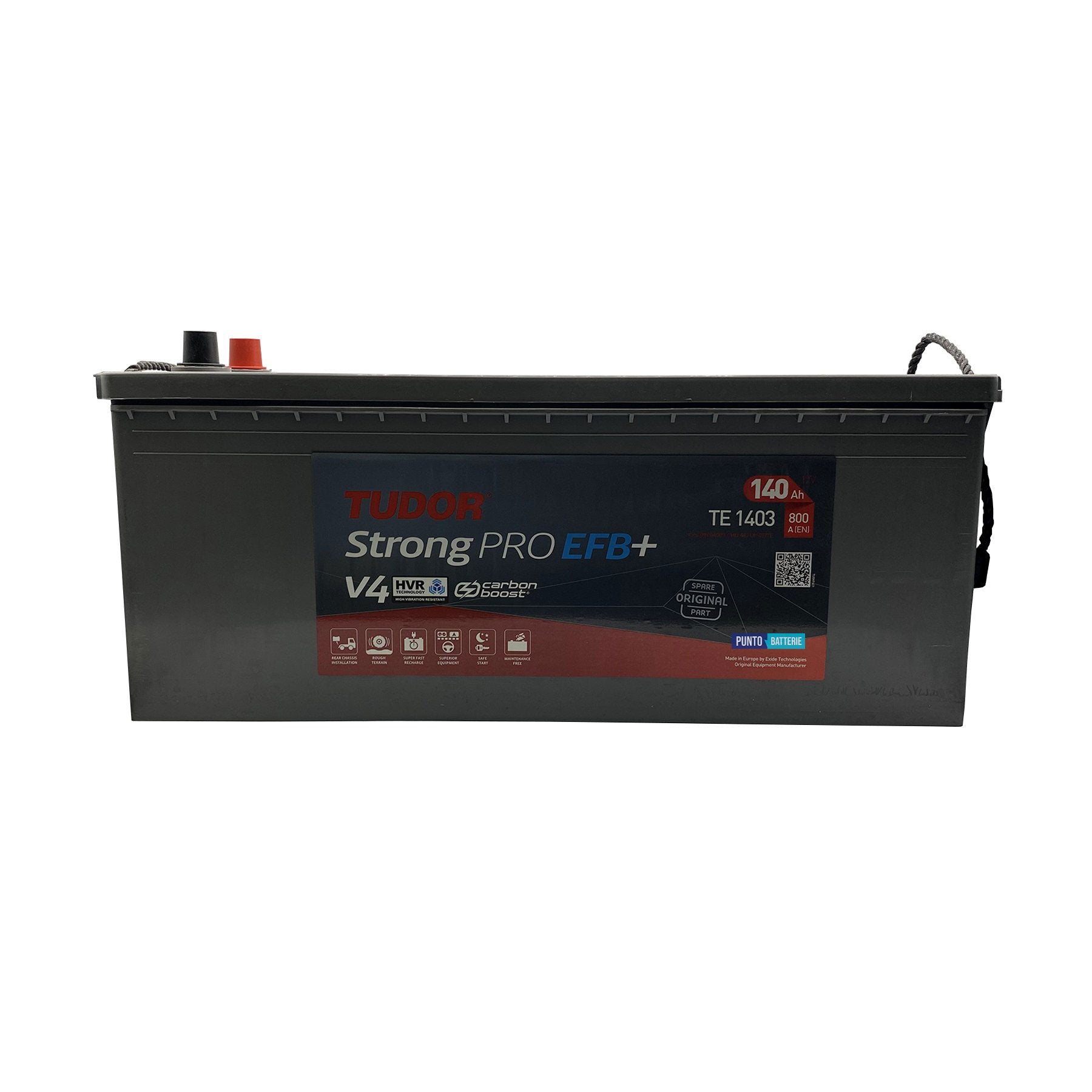 Batteria Tudor 140Ah, 12V, 800A, 513x189x223mm, EFB