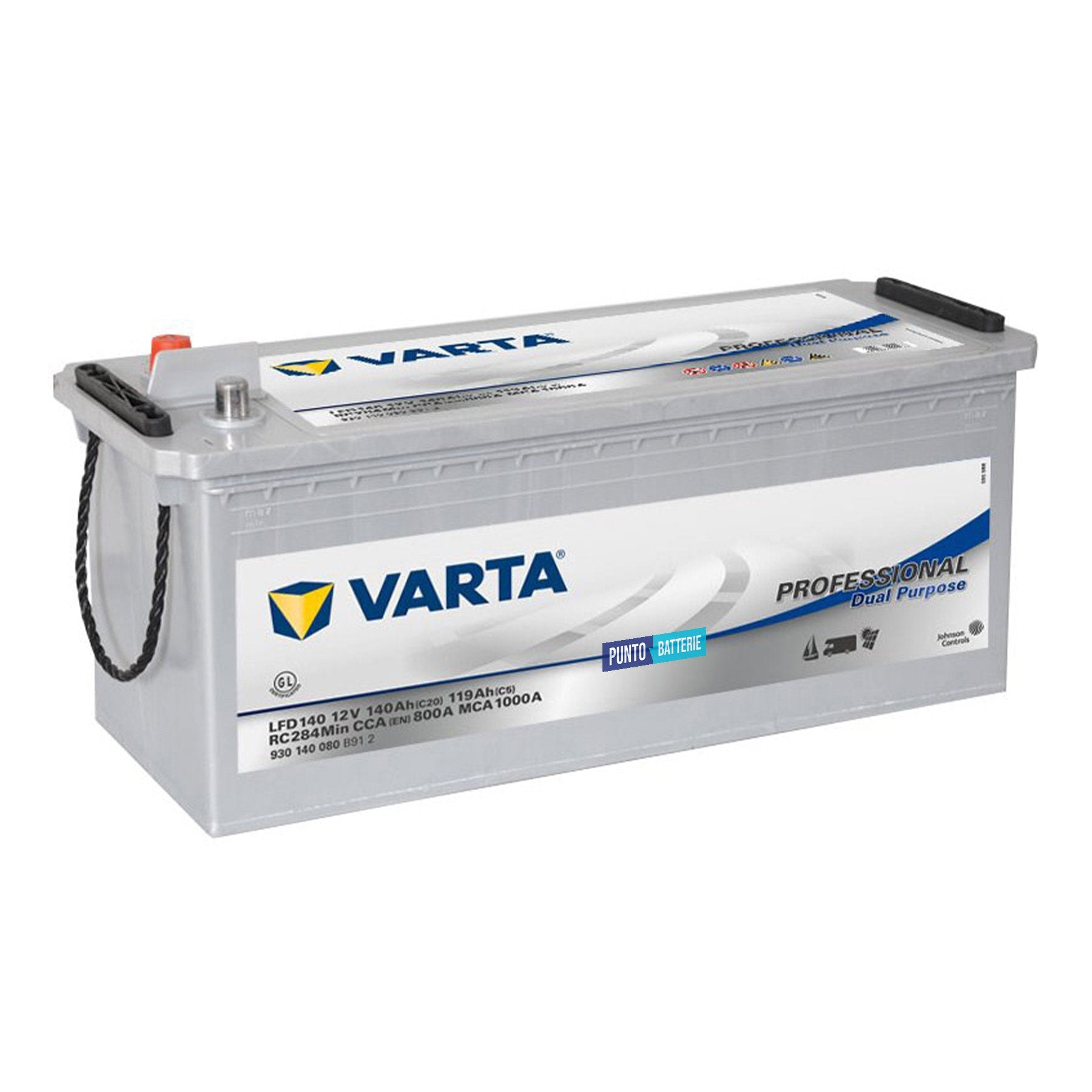 Batteria originale Varta Professional Dual Purpose LFD140, dimensioni 513 x 189 x 223, 12 volt, 140 amperora. Batteria per servizi di camper, barca e applicazioni a scarica lenta.
