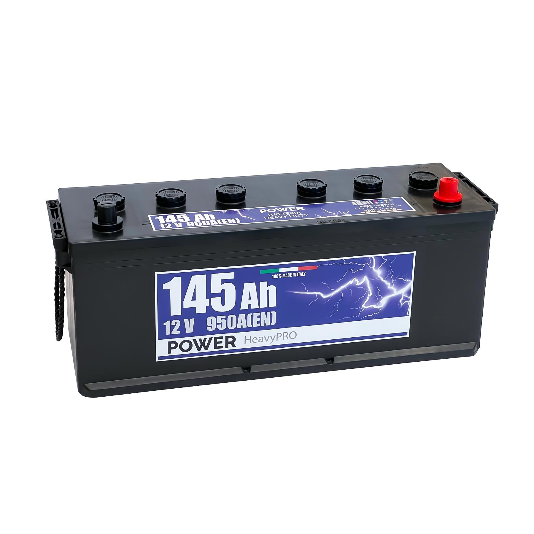 Batteria originale Power Heavy PRO PG1452, dimensioni 508 x 175 x 205, polo positivo a sinistra, 12 volt, 145 amperora, 950 ampere. Batteria per camion e veicoli pesanti.