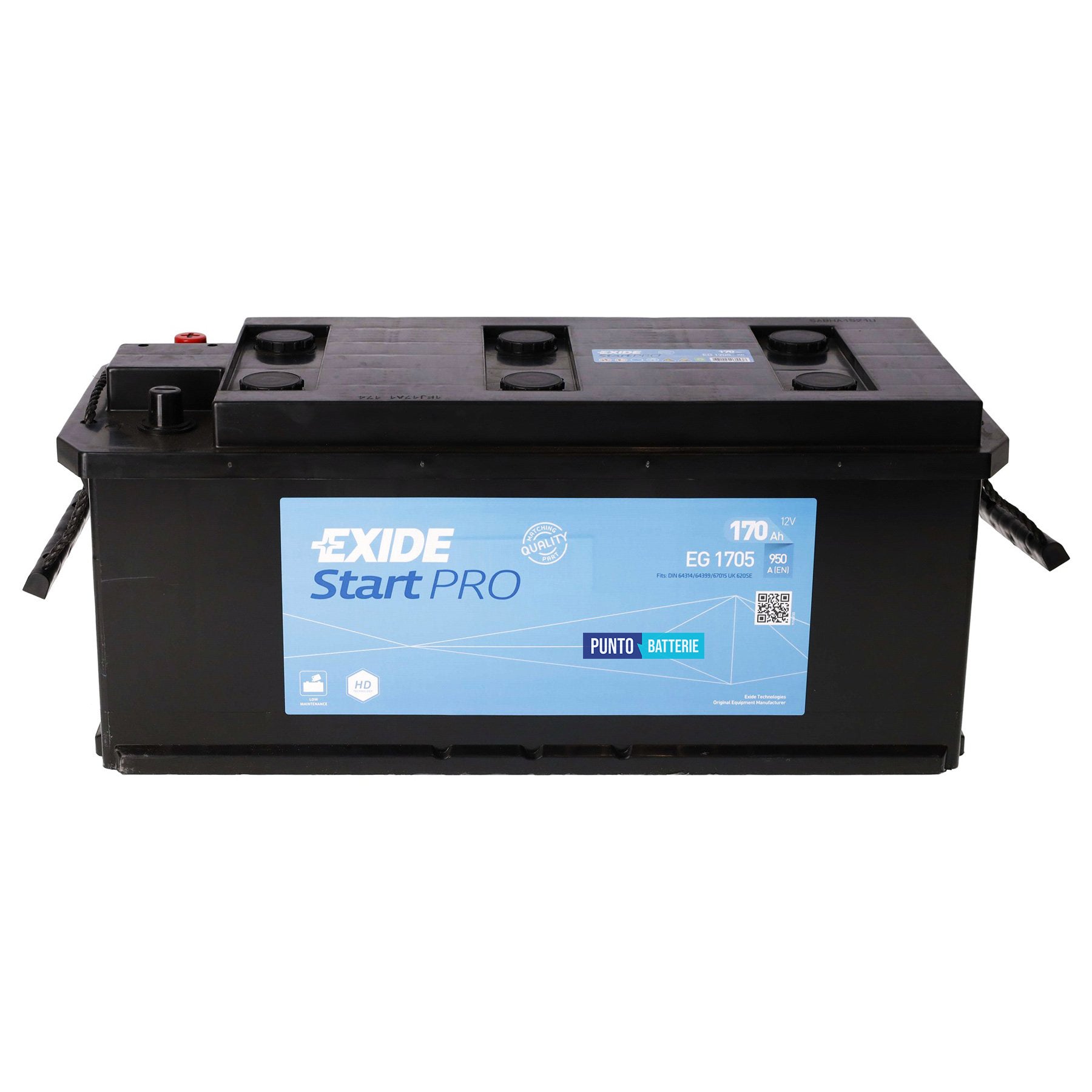 Batteria Exide 170Ah, 12V, 950A, 514x218x210mm