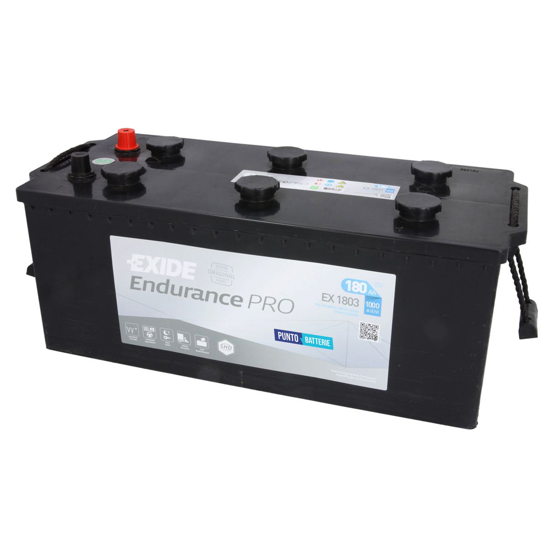 Batteria originale Exide Endurance PRO EFB EX1803, dimensioni 513 x 223 x 223, polo positivo a sinistra, 12 volt, 170 amperora, 1000 ampere, EFB. Batteria per camion e veicoli pesanti.