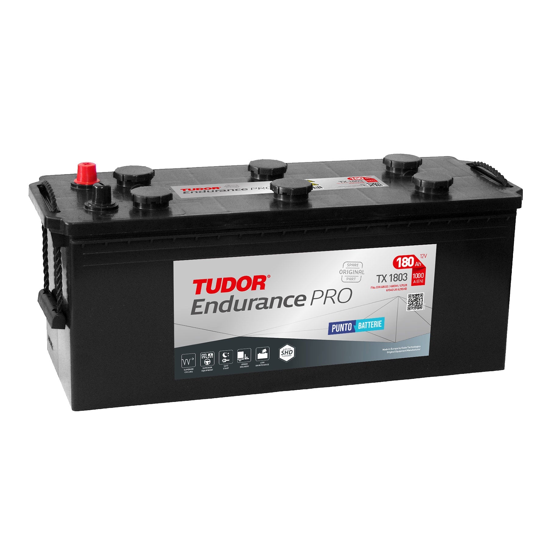 Batteria originale Tudor Endurance PRO EFB TX1803, dimensioni 513 x 223 x 223, polo positivo a sinistra, 12 volt, 170 amperora, 1000 ampere, EFB. Batteria per camion e veicoli pesanti.