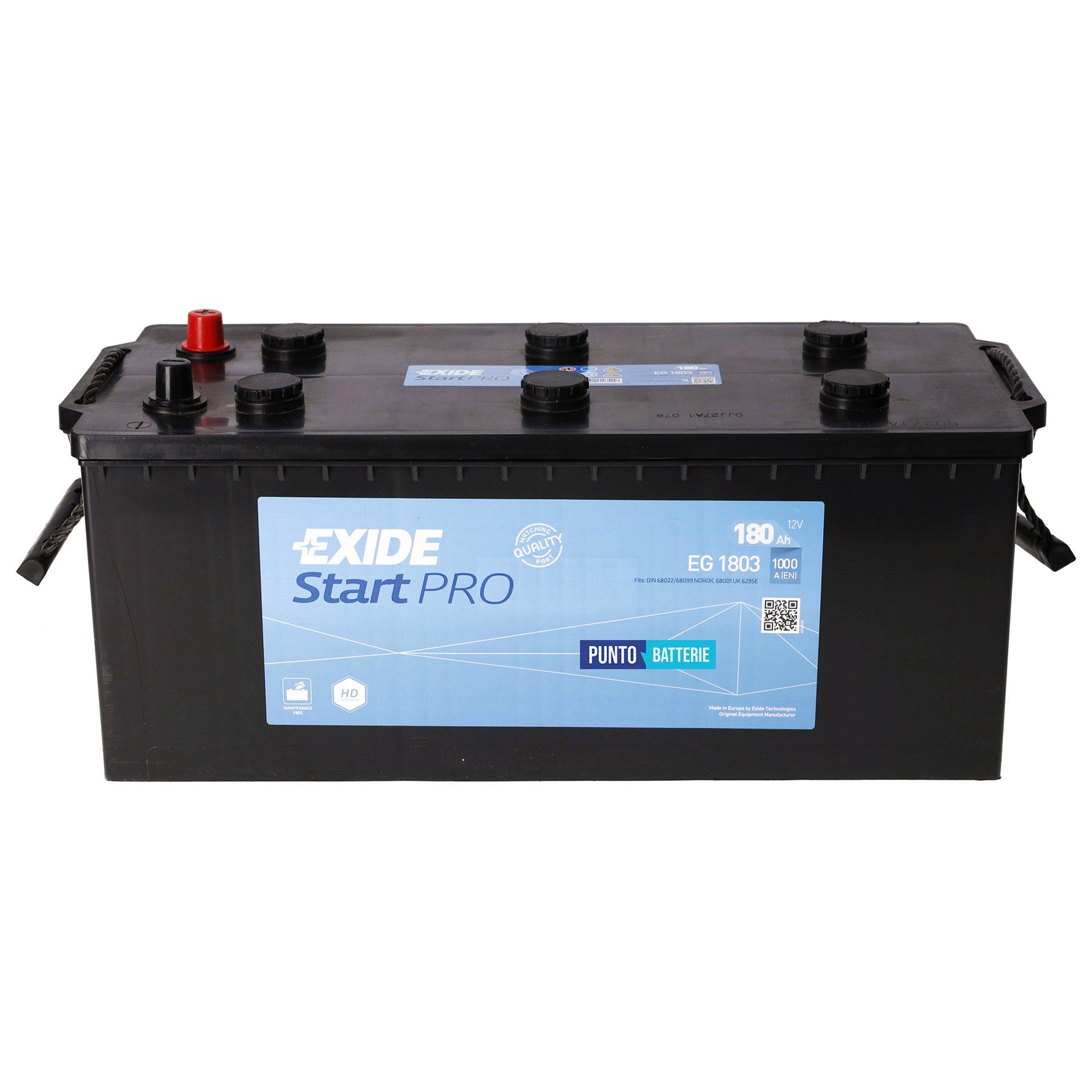 Batteria Exide 180Ah, 12V, 1000A, 513x223x223mm