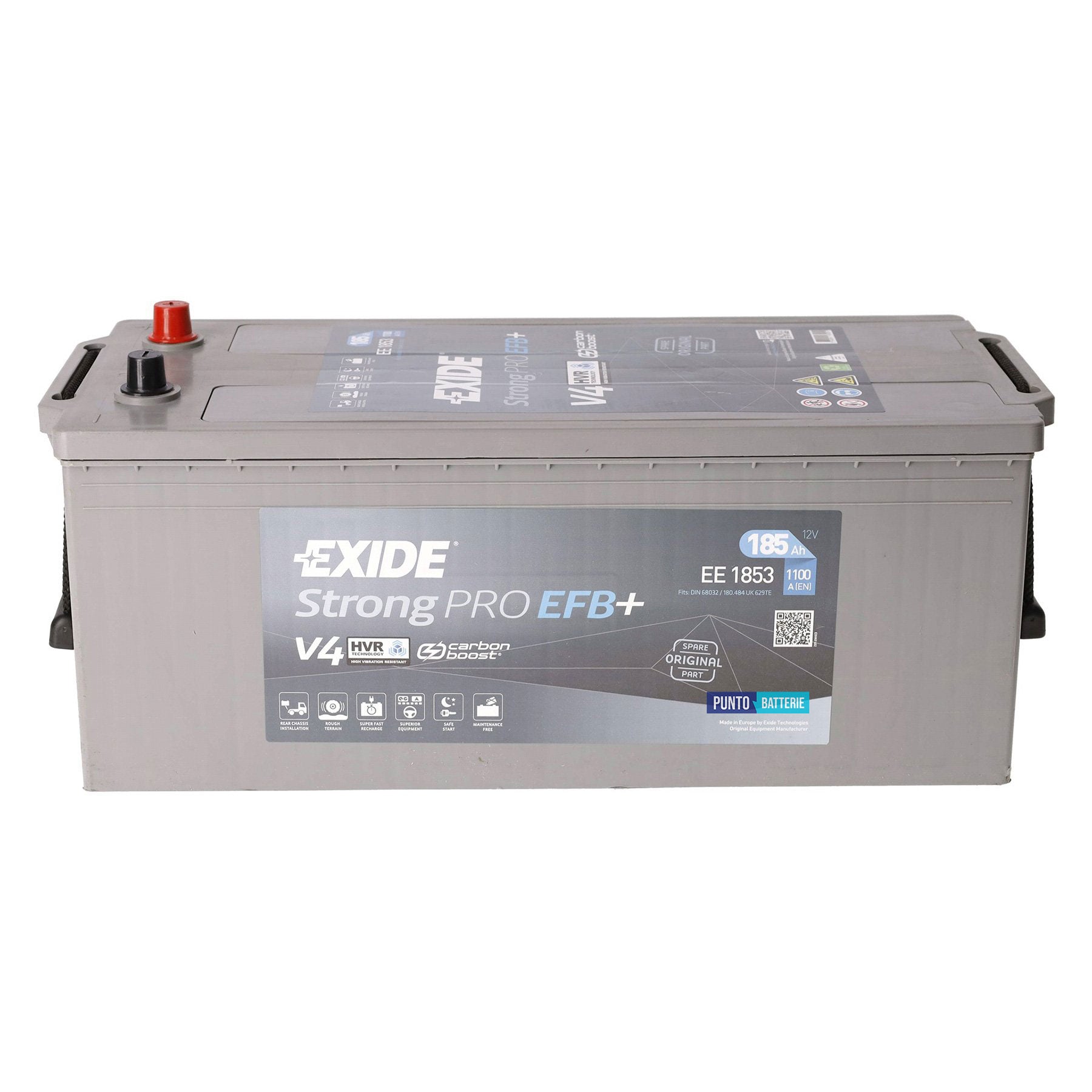 Batteria Exide 185Ah, 12V, 1100A, 513x223x223mm, EFB