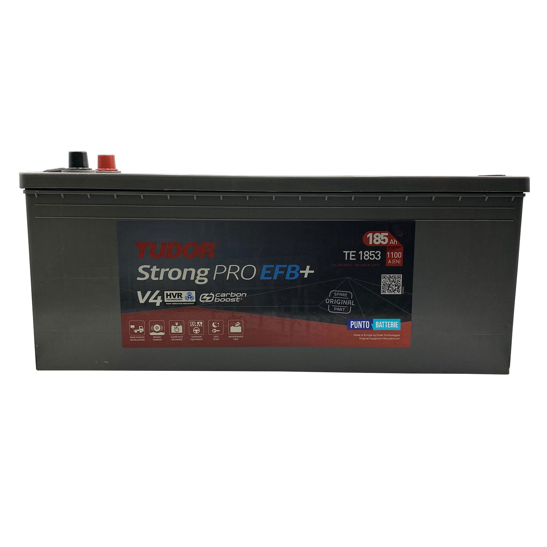 Batteria Tudor 185Ah, 12V, 1100A, 513x223x223mm, EFB