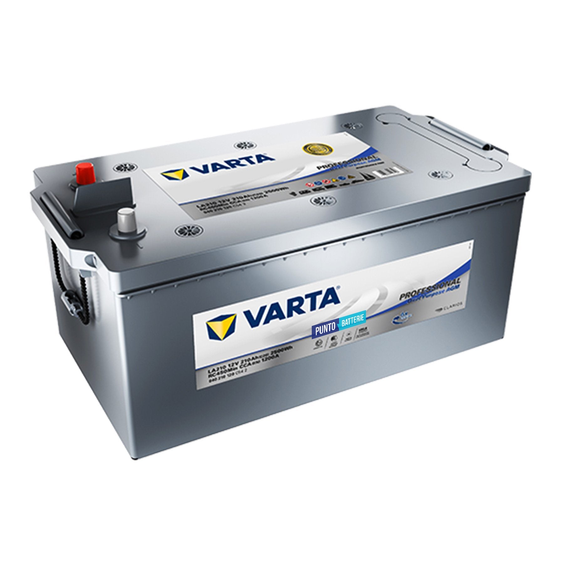 Batteria originale Varta Professional Dual Purpose AGM LA210, dimensioni 518 x 276 x 242, 12 volt, 210 amperora, AGM. Batteria per servizi di camper, barca e applicazioni a scarica lenta.