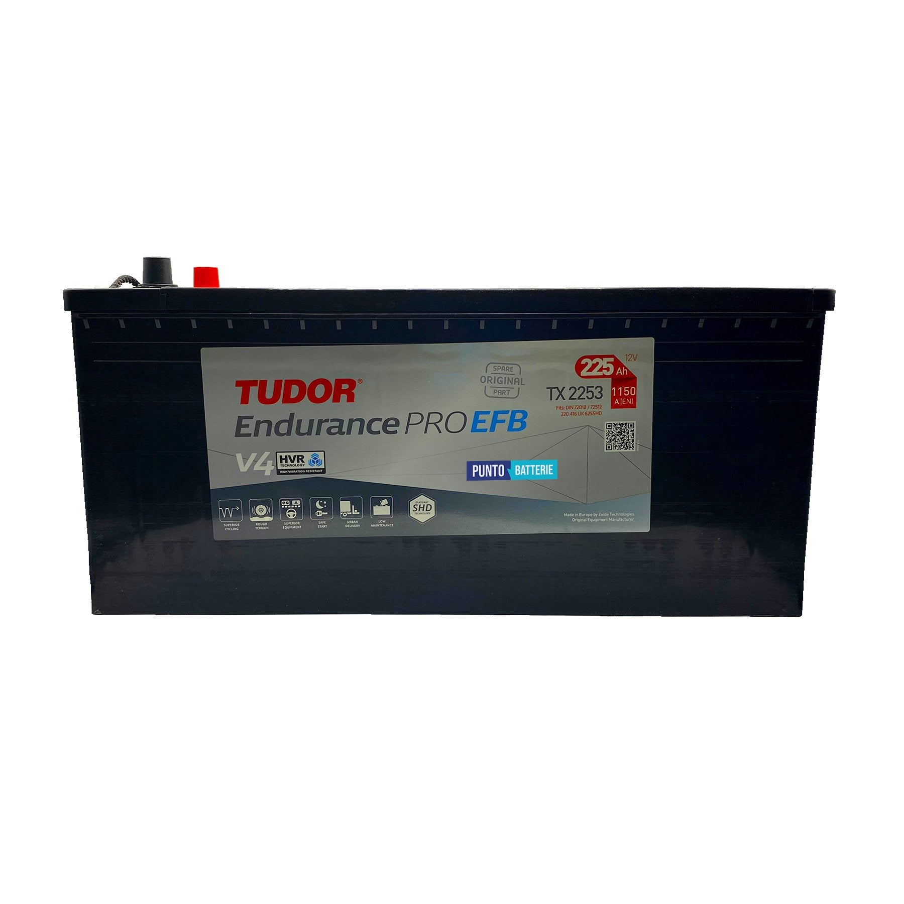 Batteria Tudor 220Ah, 12V, 1150A, 518x274x240mm, EFB