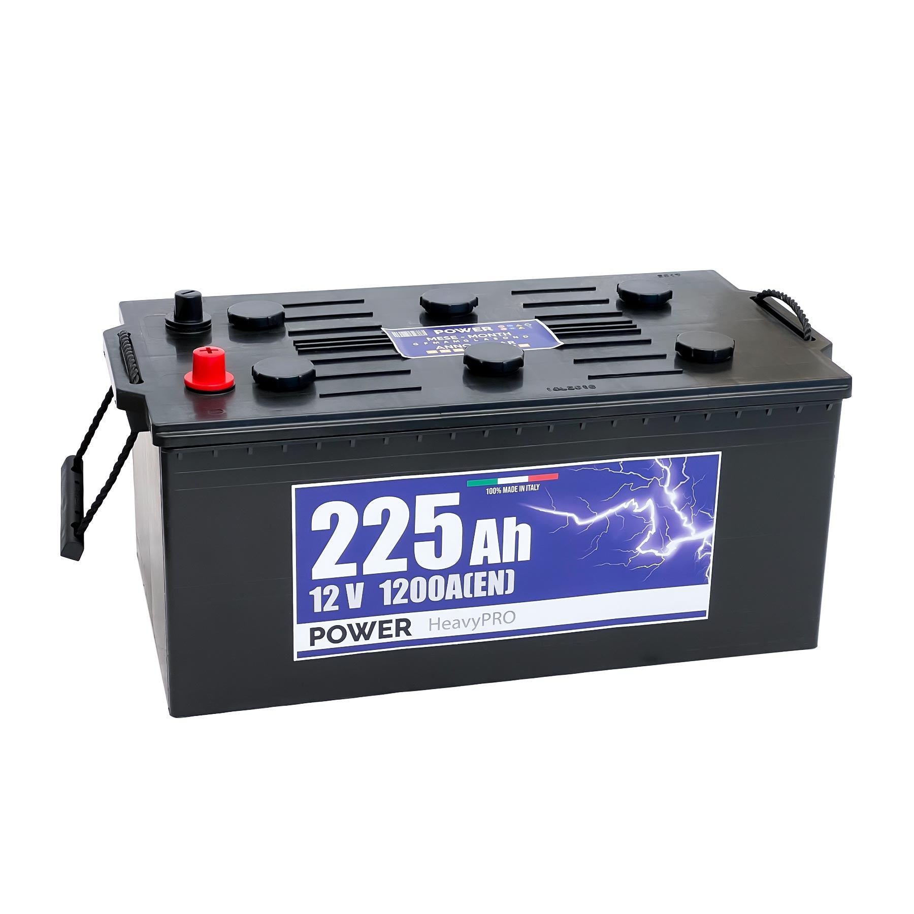 Batteria originale Power Heavy PRO PG2254, dimensioni 518 x 279 x 240, polo positivo a destra, 12 volt, 225 amperora, 1200 ampere. Batteria per camion e veicoli pesanti.