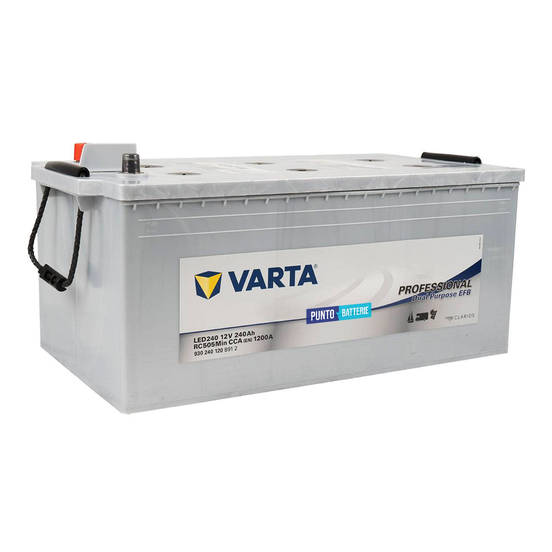 Batteria originale Varta Professional Dual Purpose EFB LED240, dimensioni 518 x 276 x 242, 12 volt, 240 amperora, EFB. Batteria per servizi di camper, barca e applicazioni a scarica lenta.