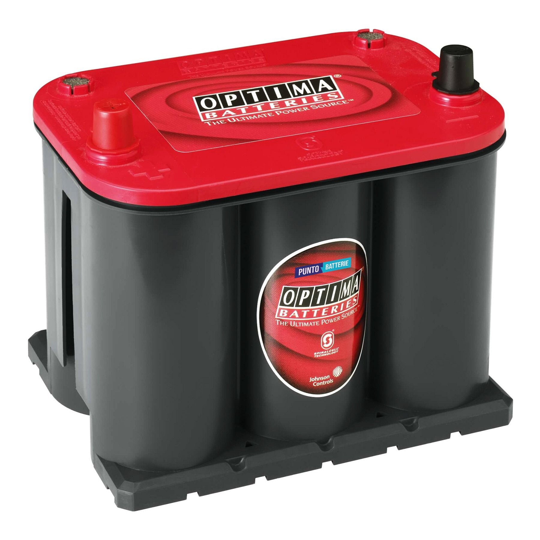 Batteria originale Optima Red Top RT S 3,7, dimensioni 237 x 171 x 197, polo positivo a sinistra, 12 volt, 44 amperora, 730 ampere, AGM. Batteria per veicoli e per l'alimentazione di servizi.