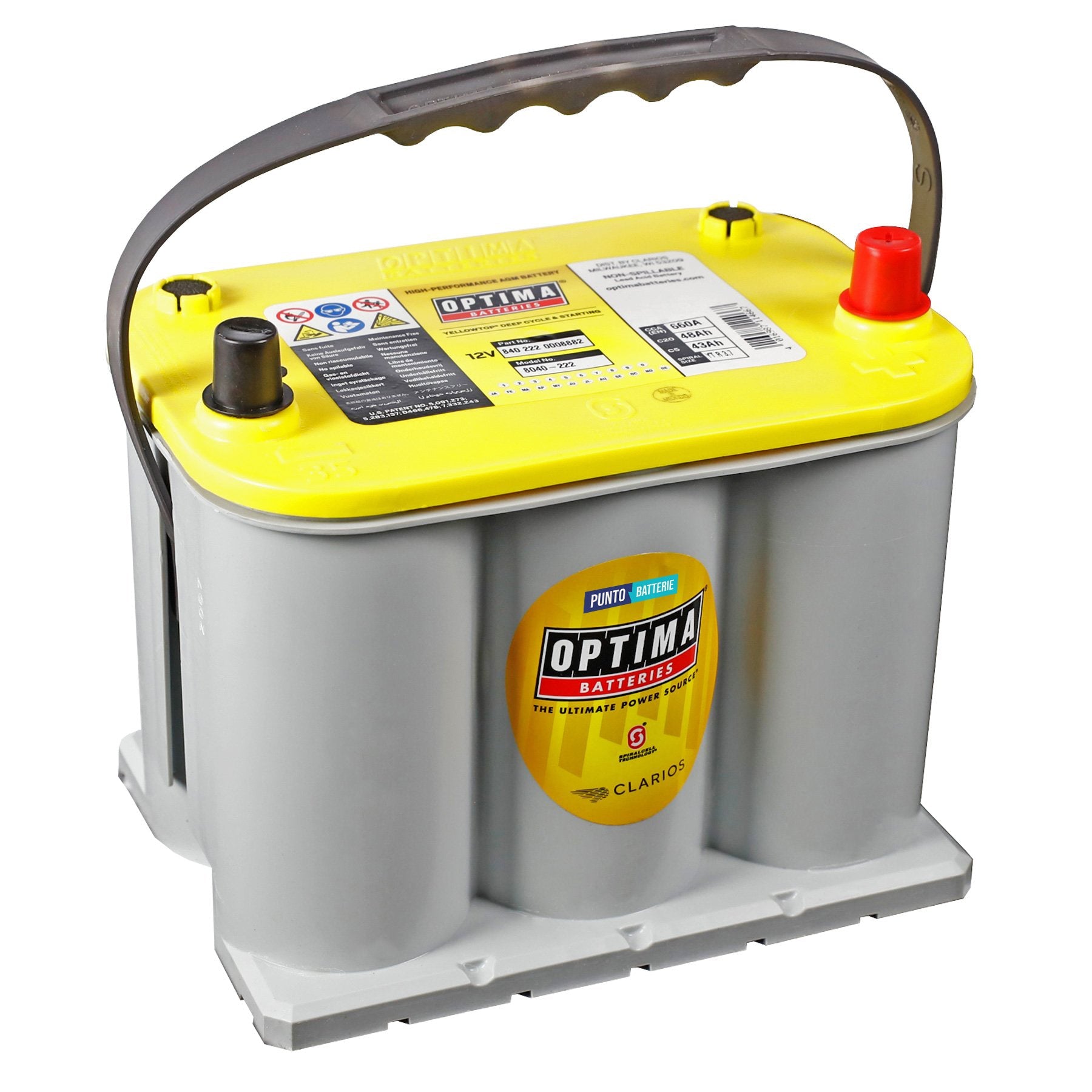 Batteria Optima YT R 3,7 Yellow Top
