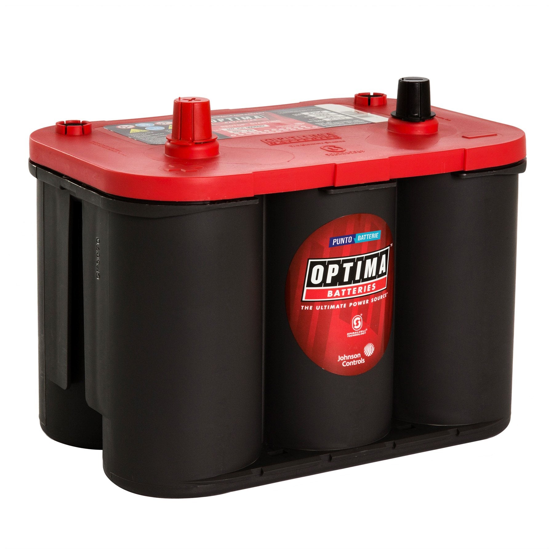 Batteria originale Optima Red Top RT S 4,2, dimensioni 254 x 175 x 200, polo positivo a sinistra, 12 volt, 50 amperora, 815 ampere, AGM. Batteria per veicoli e per l'alimentazione di servizi.