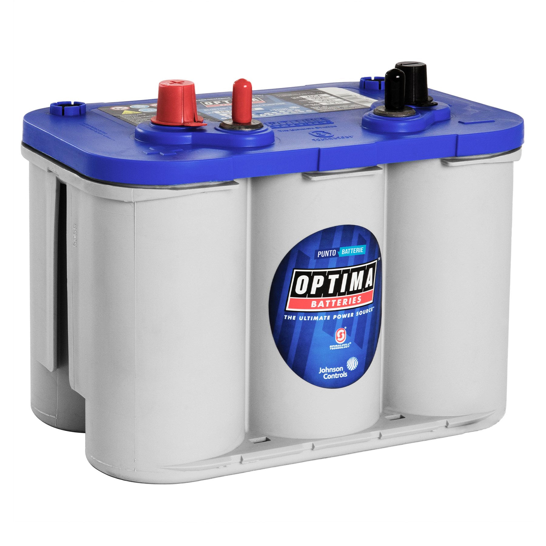 Batteria originale Optima Blue Top BT DC 4,2, dimensioni 254 x 175 x 200, 12 volt, 55 amperora, AGM. Batteria per servizi di camper, barca e applicazioni a scarica lenta.