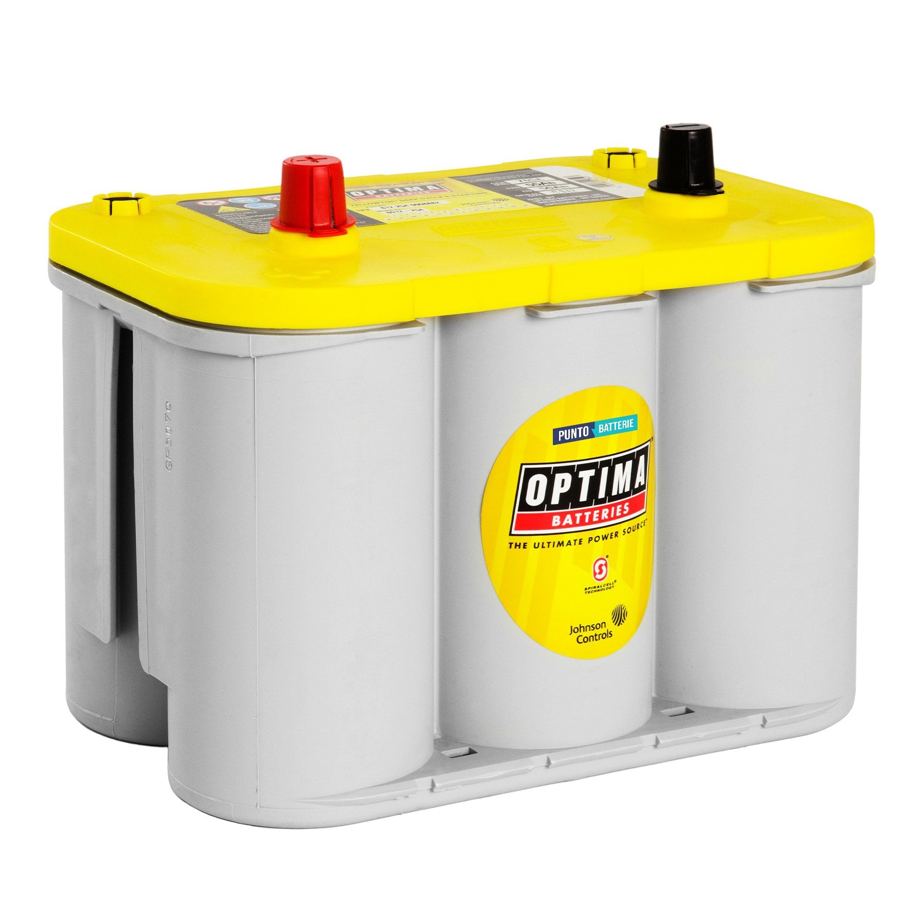 Batteria originale Optima Yellow Top YT S 4,2, dimensioni 254 x 175 x 200, polo positivo a sinistra, 12 volt, 55 amperora, 765 ampere, AGM. Batteria per veicoli e per l'alimentazione di servizi.