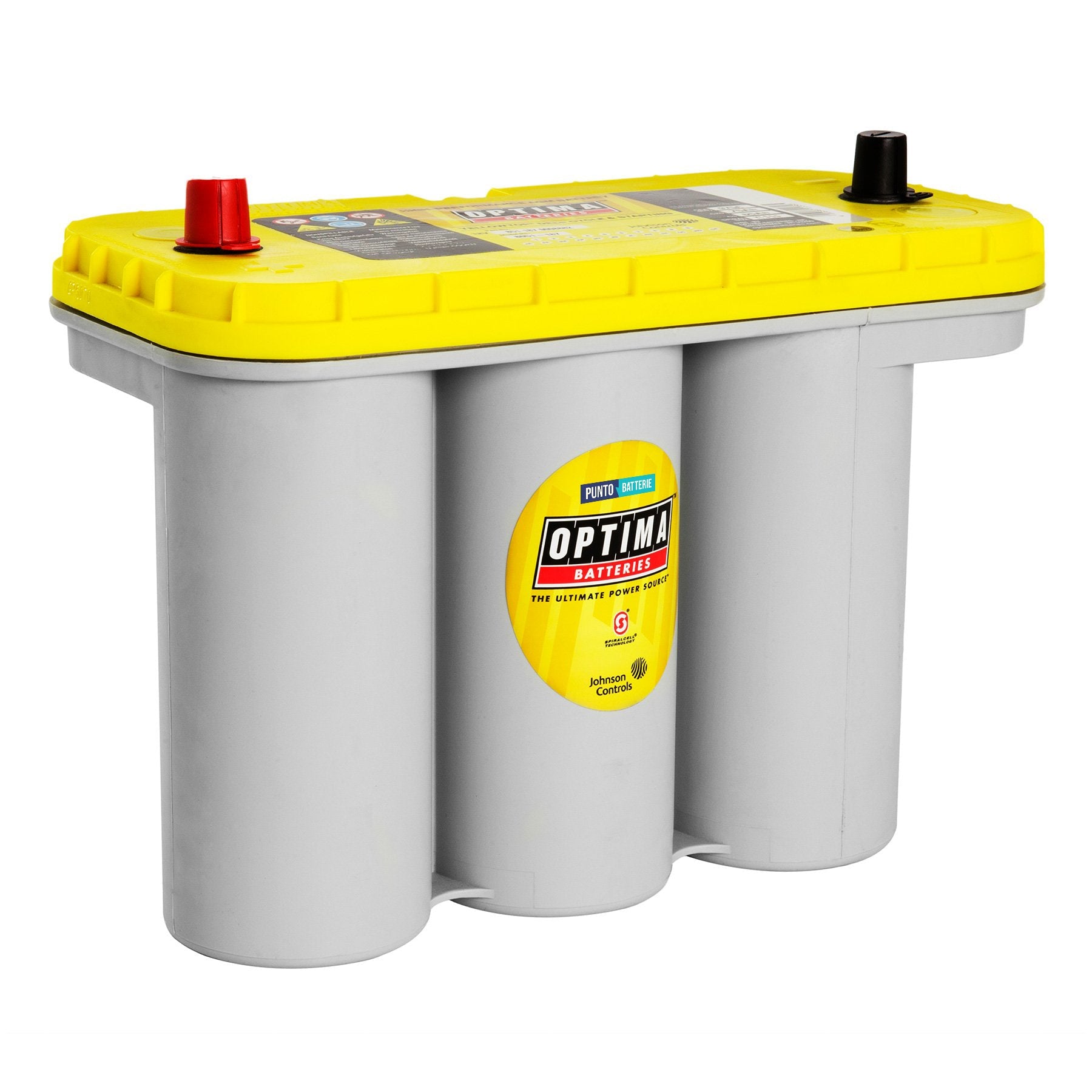 Batteria originale Optima Yellow Top YT S 5,5, dimensioni 325 x 165 x 238, polo positivo a sinistra, 12 volt, 75 amperora, 975 ampere, AGM. Batteria per veicoli e per l'alimentazione di servizi.