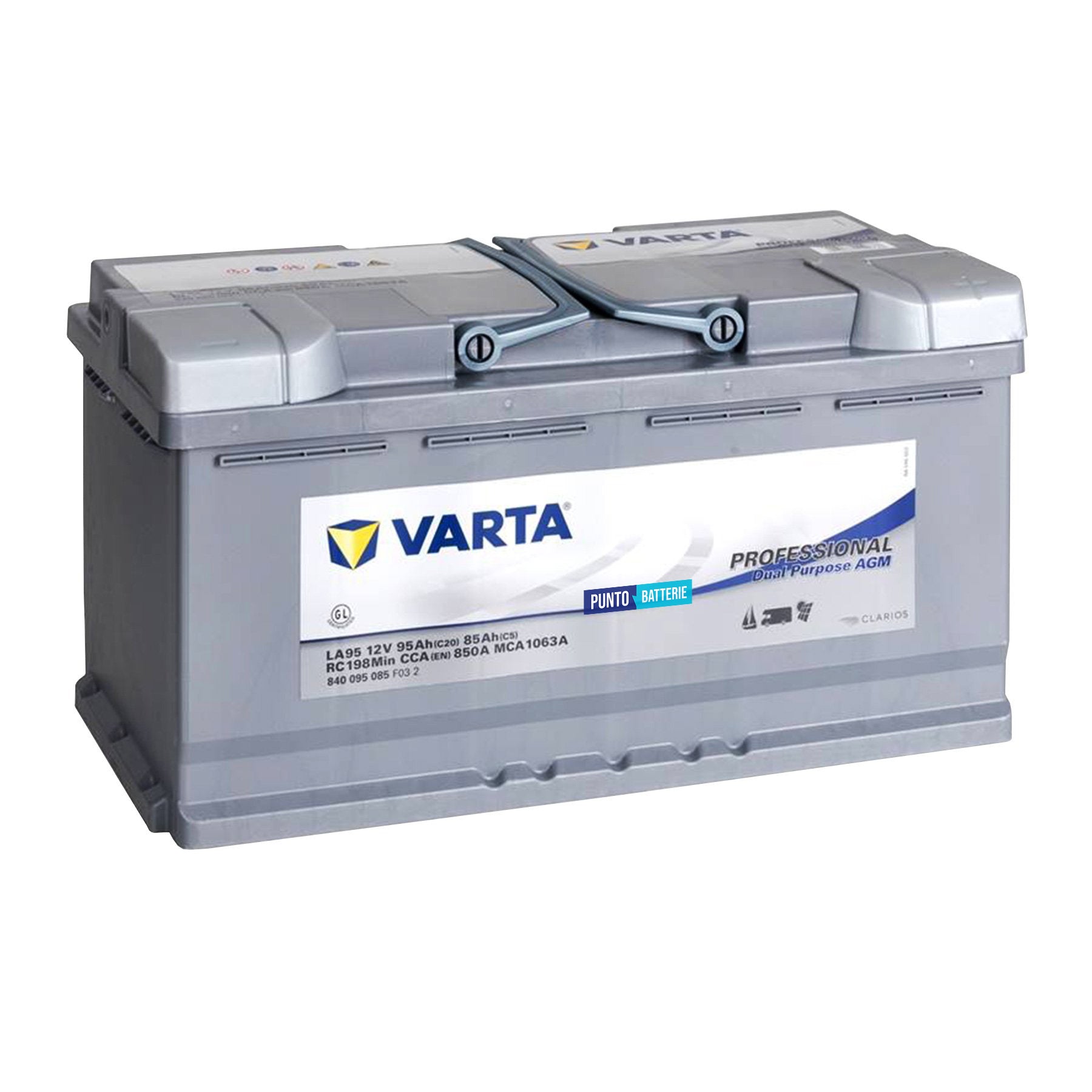 Batteria originale Varta Professional Dual Purpose AGM LA95, dimensioni 353 x 175 x 190, 12 volt, 95 amperora, AGM. Batteria per servizi di camper, barca e applicazioni a scarica lenta.