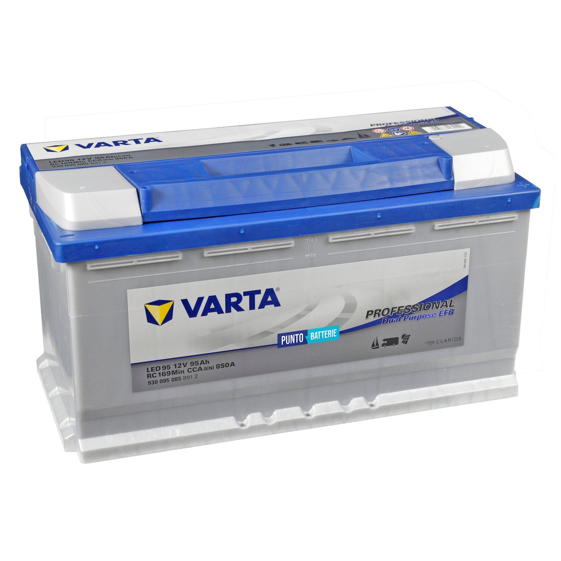 Batteria originale Varta Professional Dual Purpose EFB LED95, dimensioni 353 x 175 x 190, 12 volt, 95 amperora, EFB. Batteria per servizi di camper, barca e applicazioni a scarica lenta.