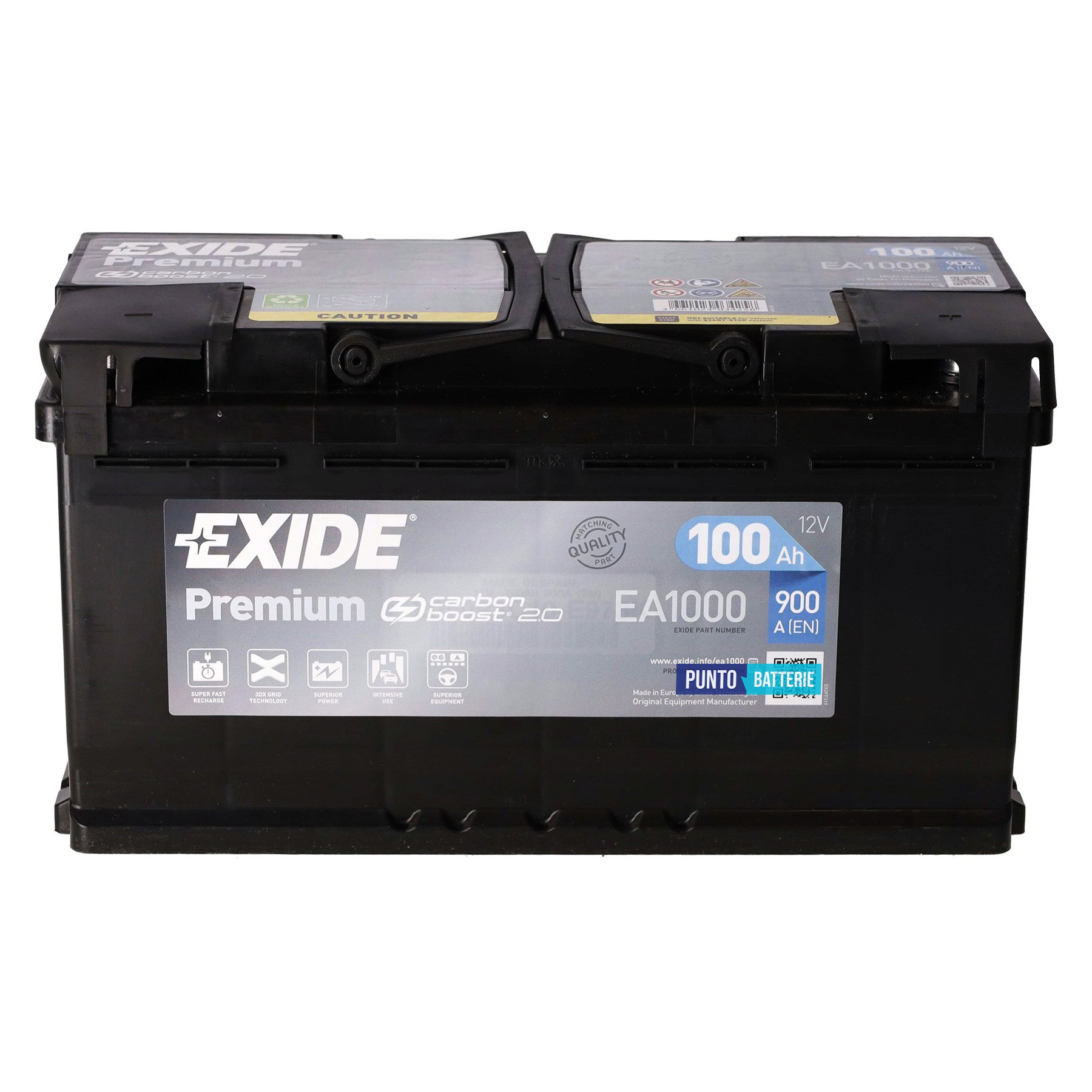 Batteria Exide 100Ah, 12V, 900A, 353x175x190mm