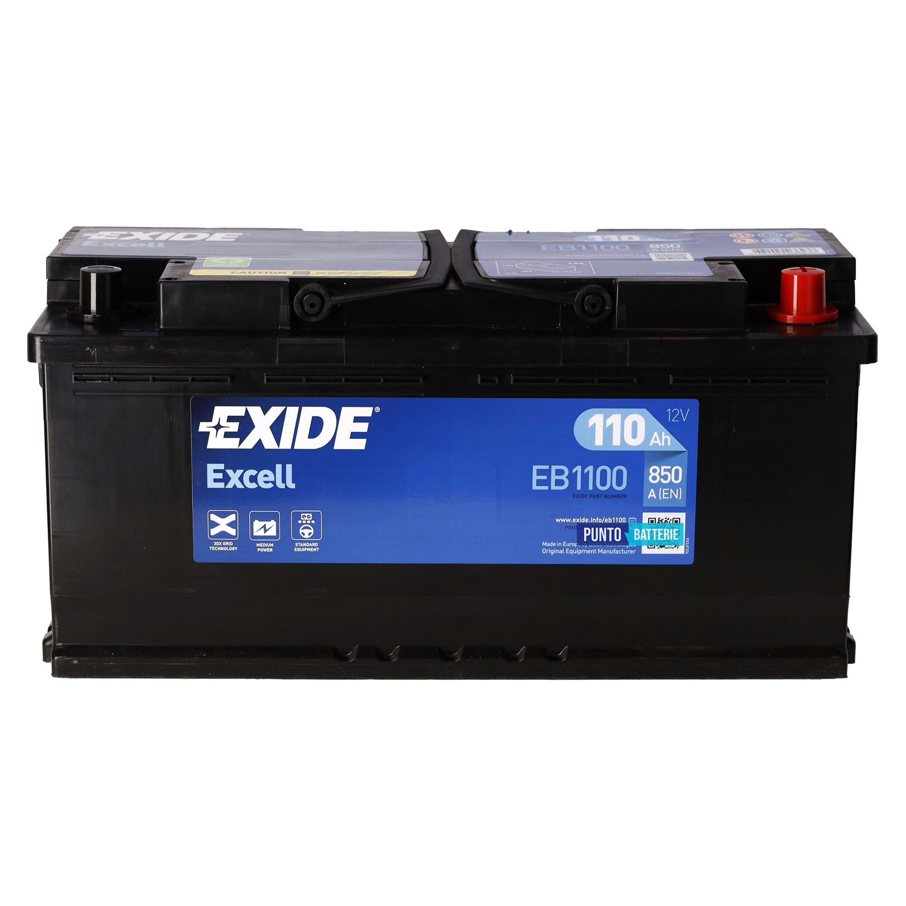 Batteria Exide 110Ah, 12V, 800A, 392x175x190mm