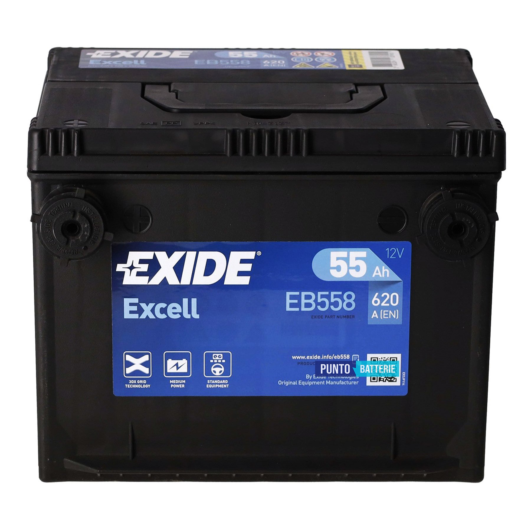 Batteria Exide 55Ah, 12V, 620A, 230x180x186mm