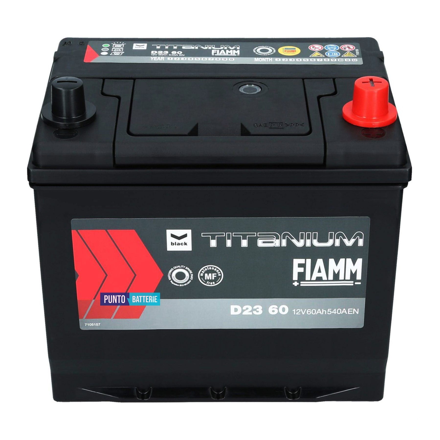 Batteria Fiamm 60Ah, 12V, 540A, 230x170x223mm