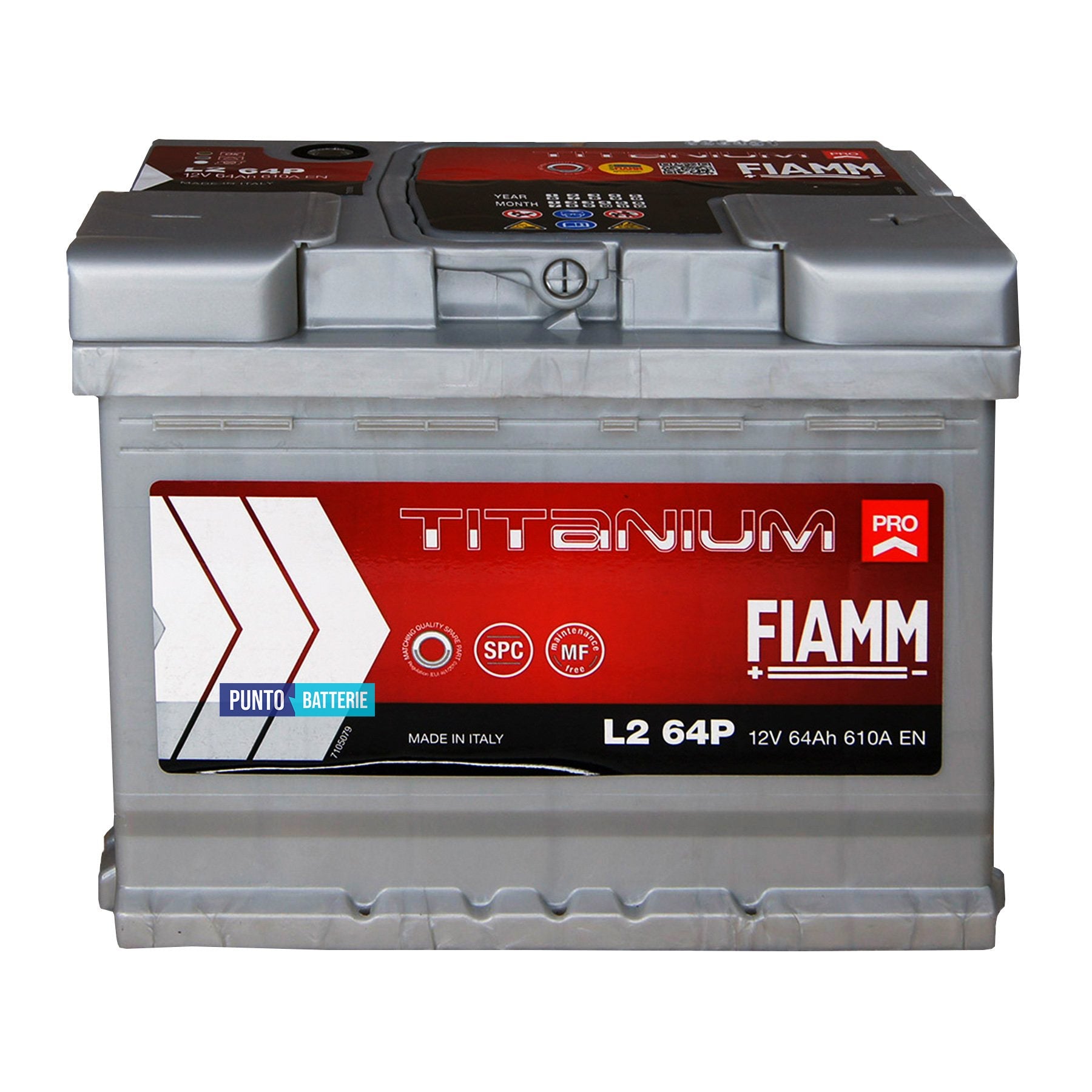Batteria Fiamm 64Ah, 12V, 610A, 242x175x190mm