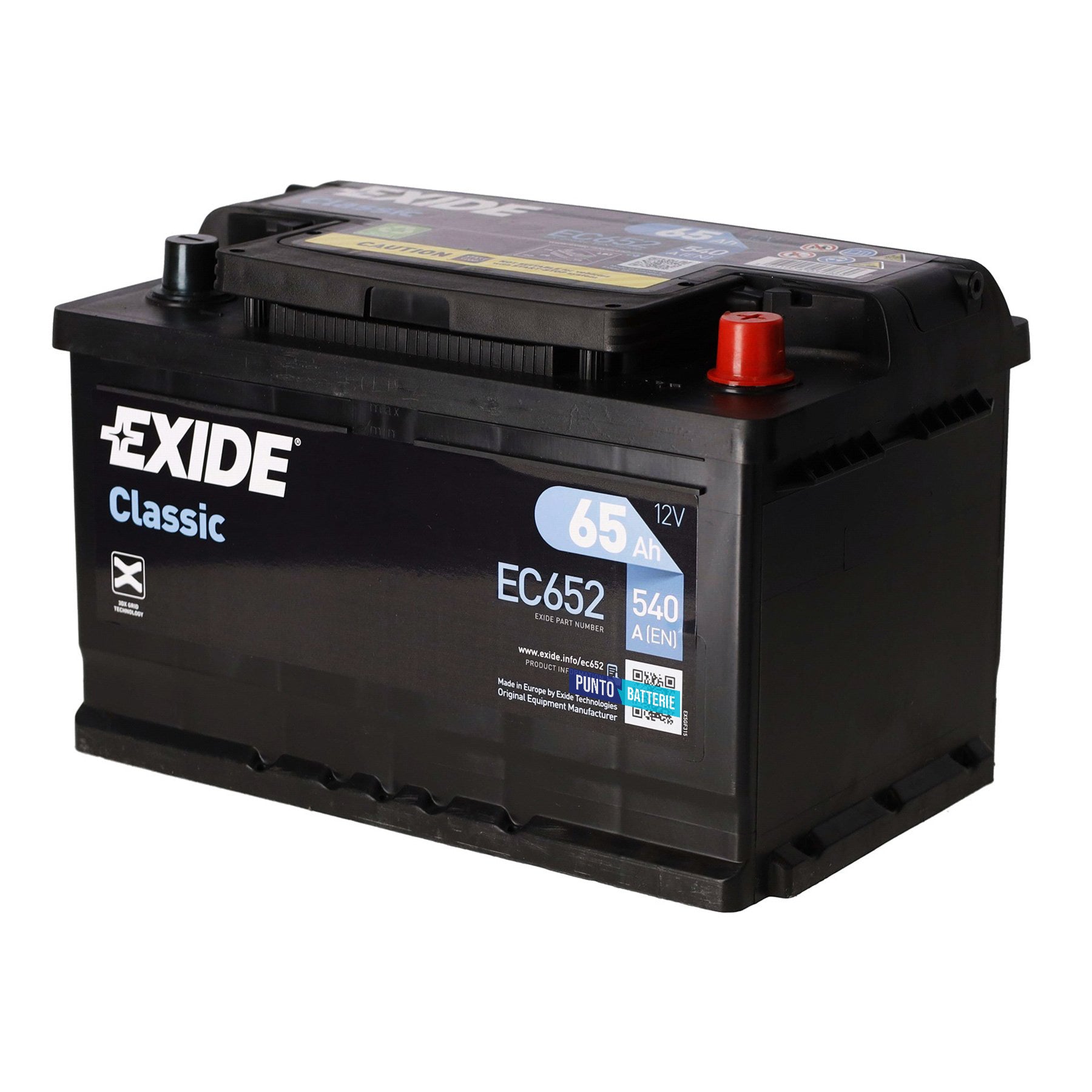 Batteria Exide 65Ah, 12V, 540A, 278x175x175mm