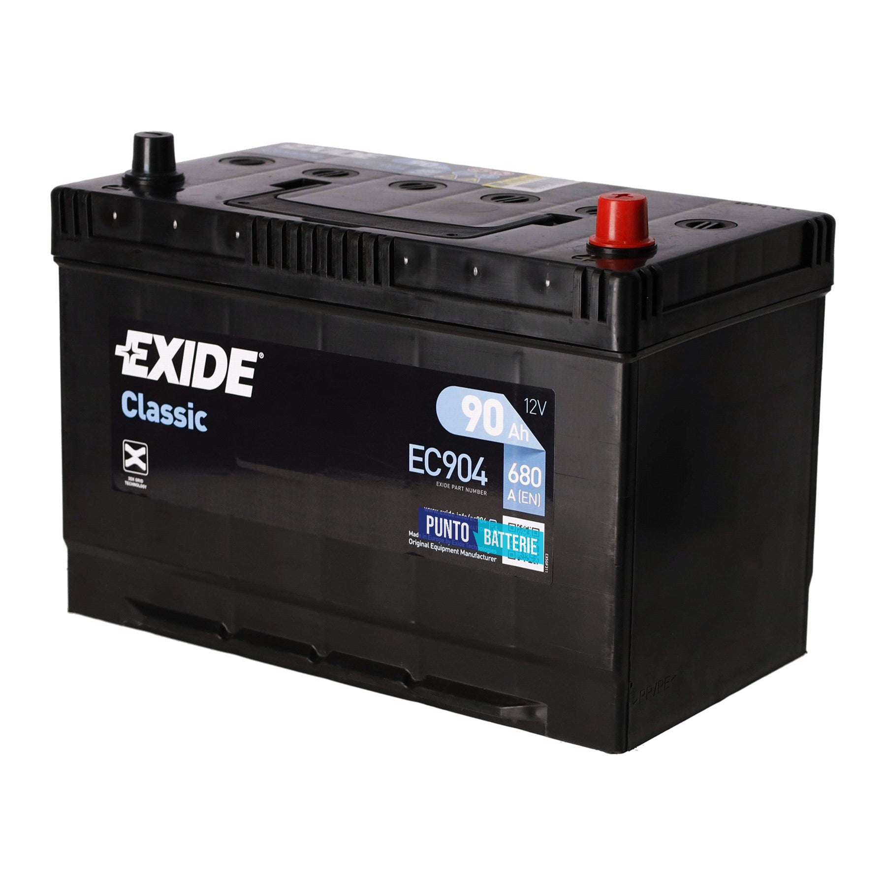 Batteria Exide 90Ah, 12V, 680A, 306x173x222mm