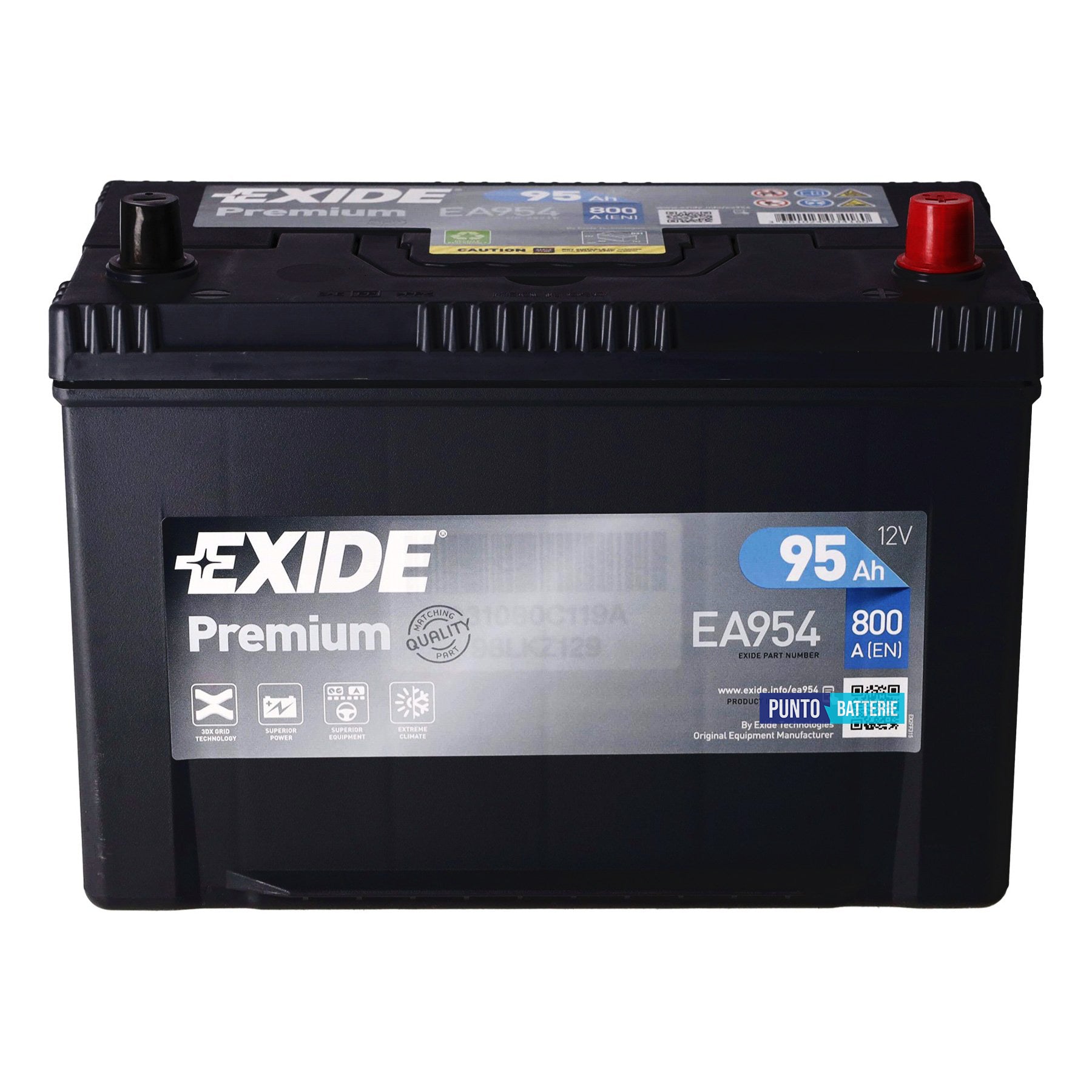 Batteria Exide 95Ah, 12V, 800A, 306x173x222mm