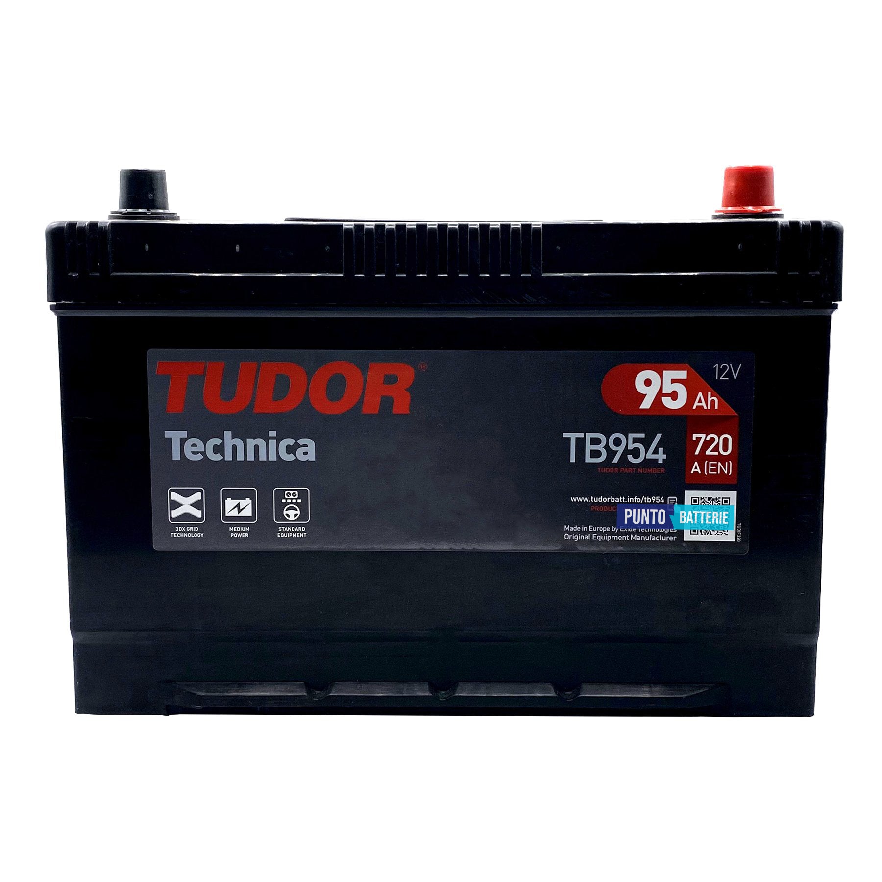 Batteria Tudor 95Ah, 12V, 760A, 306x173x222mm