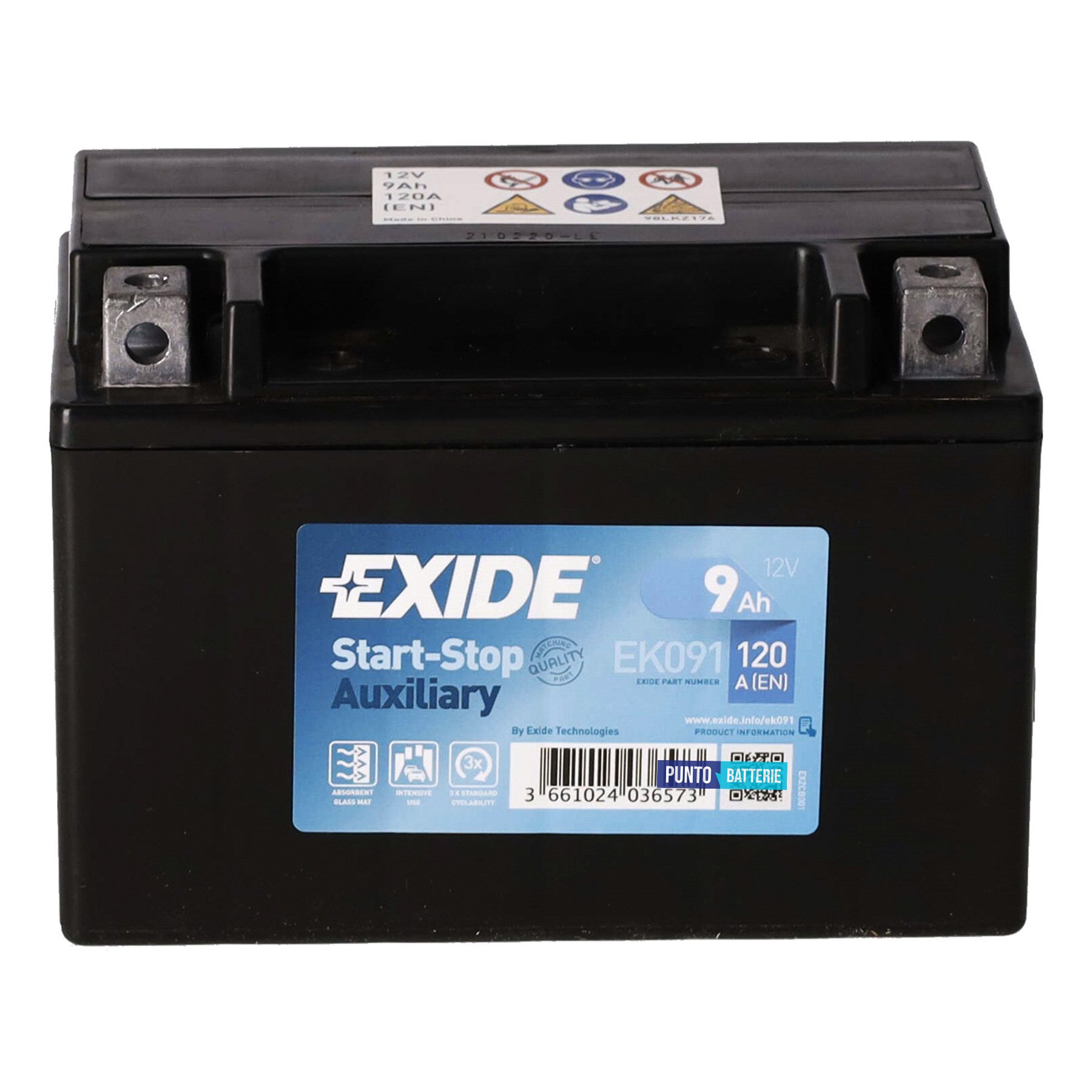 Batteria Exide 9Ah, 12V, 120A, 150x90x105mm, AGM