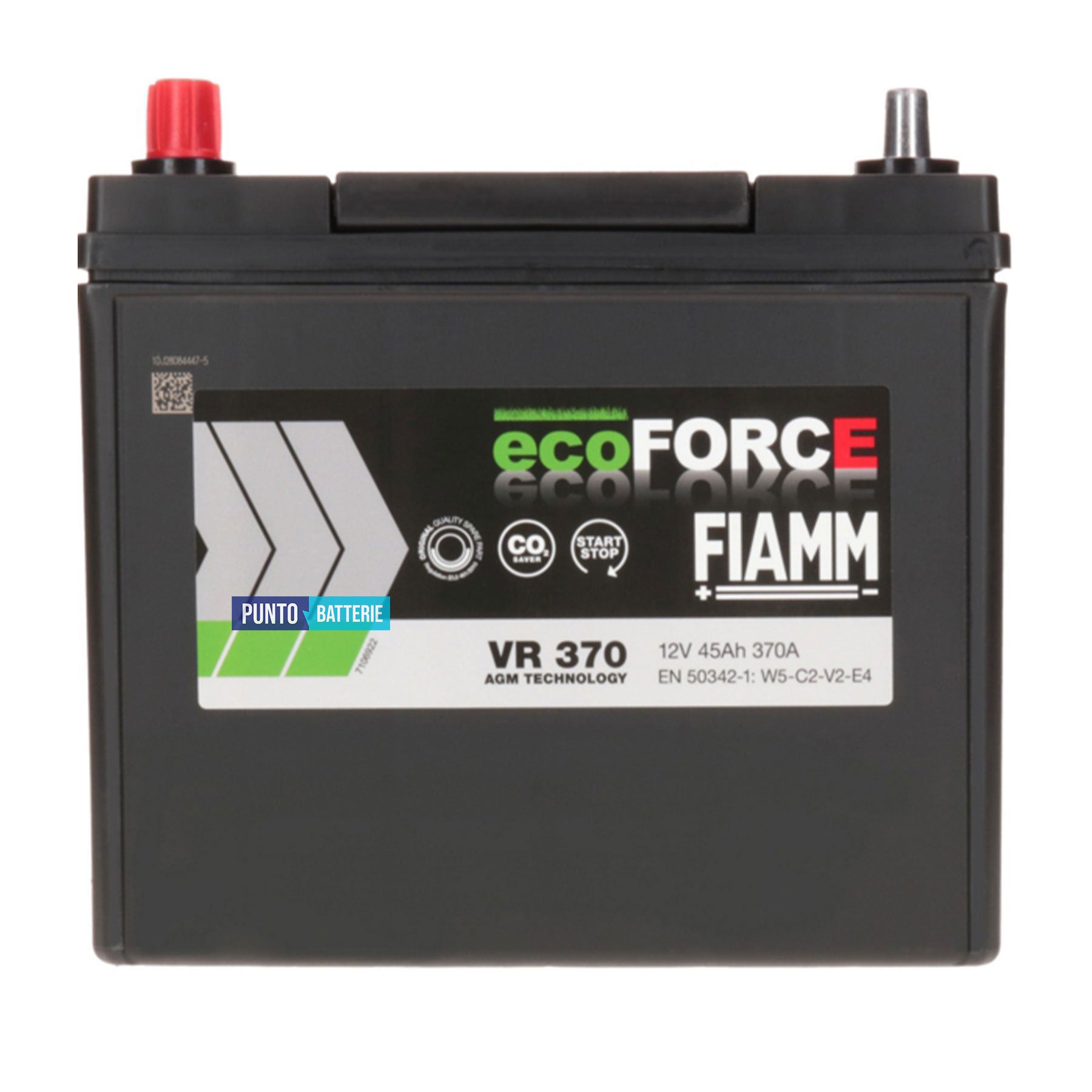 Batteria Fiamm 45Ah, 12V, 370A, 236x127x224mm, AGM