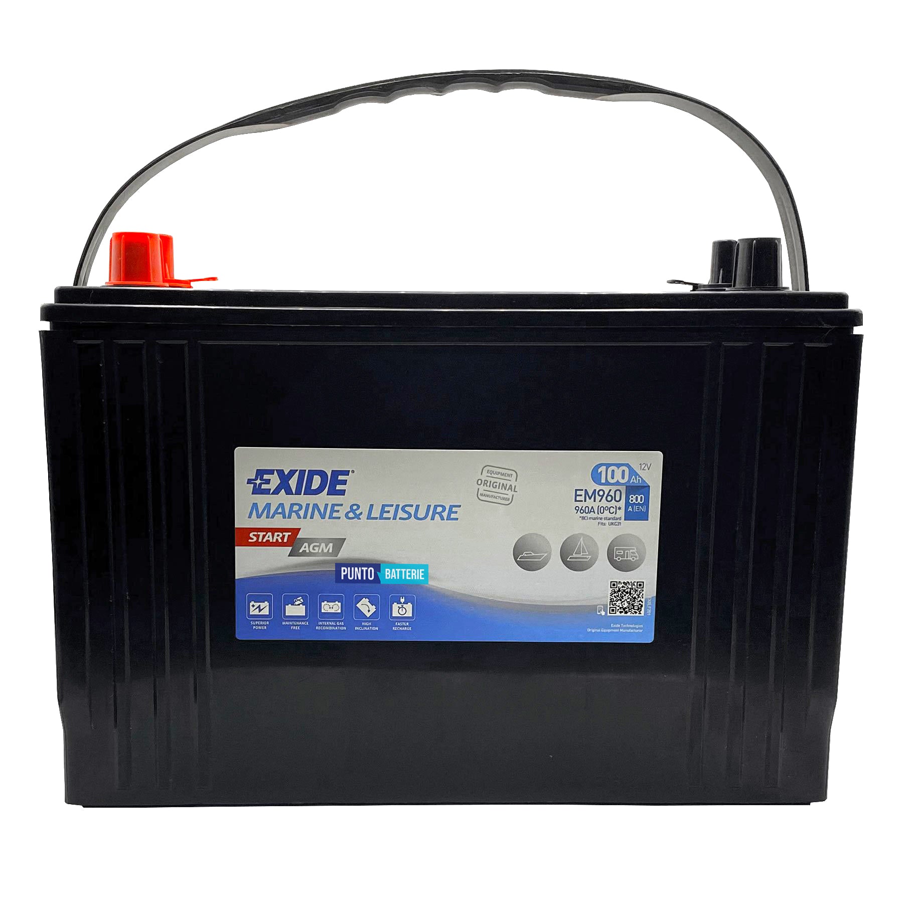 Batteria Exide 100Ah, 12V, 347x174x238mm