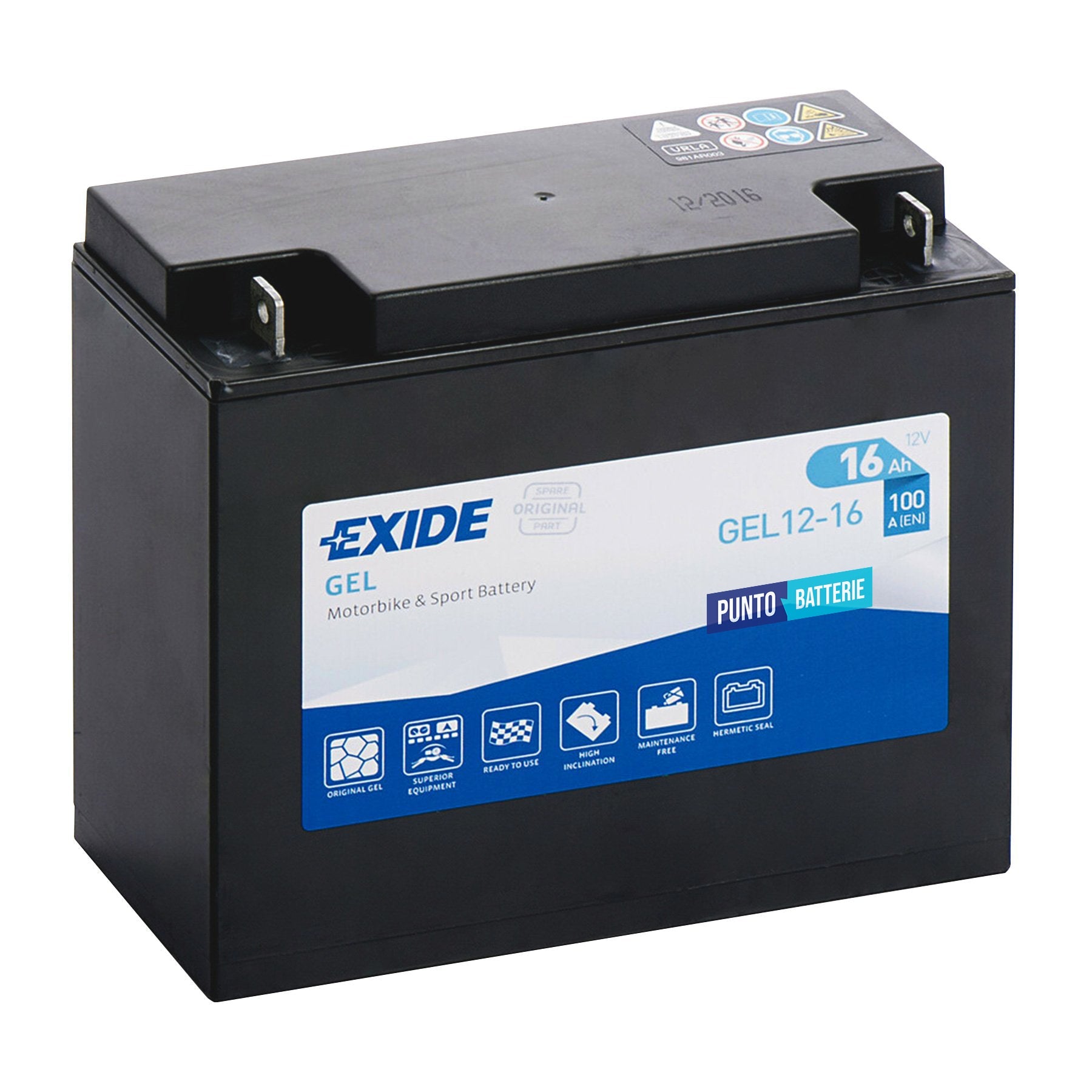 Batteria moto 16ah, 12v
