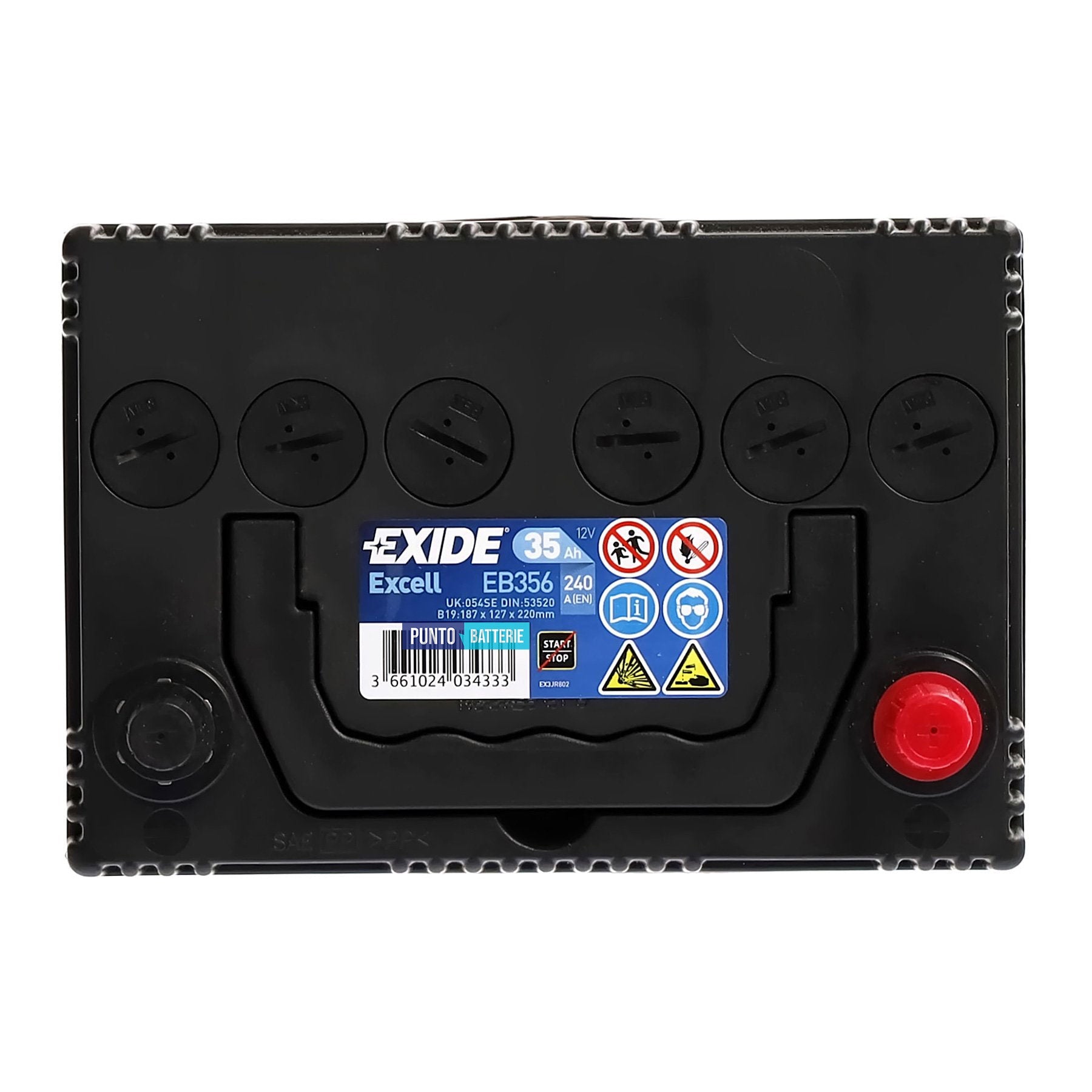 Batteria auto 35ah, 240a, 12v