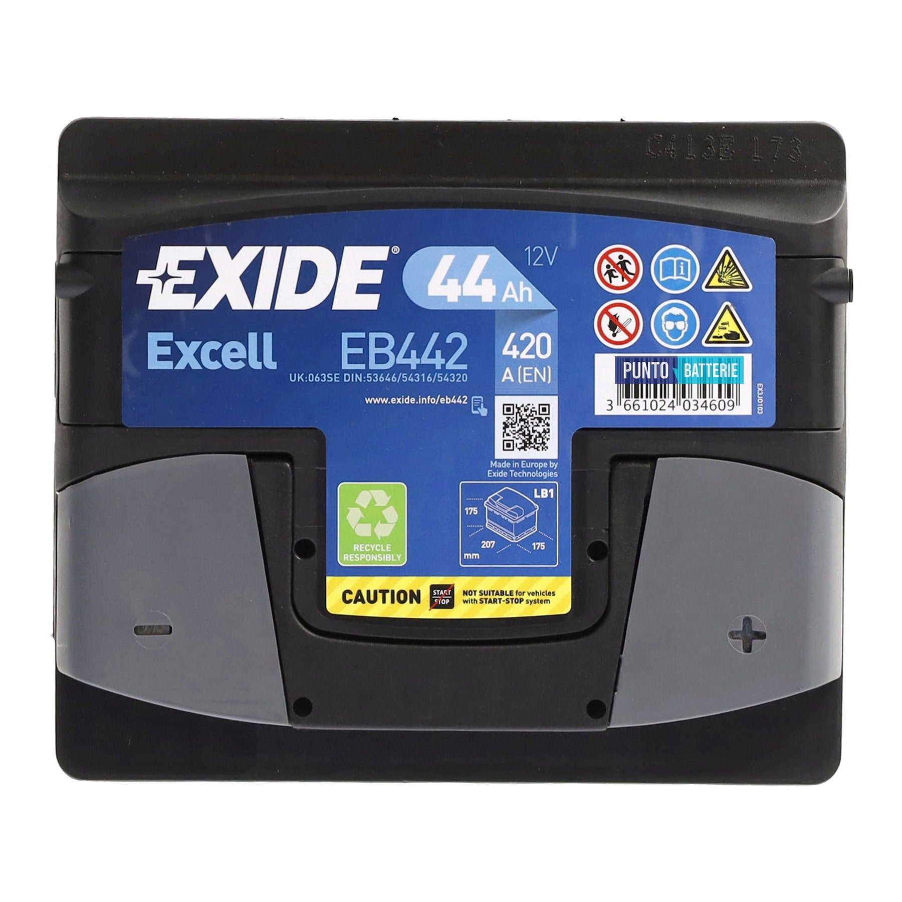 Batteria auto 44ah, 420a, 12v