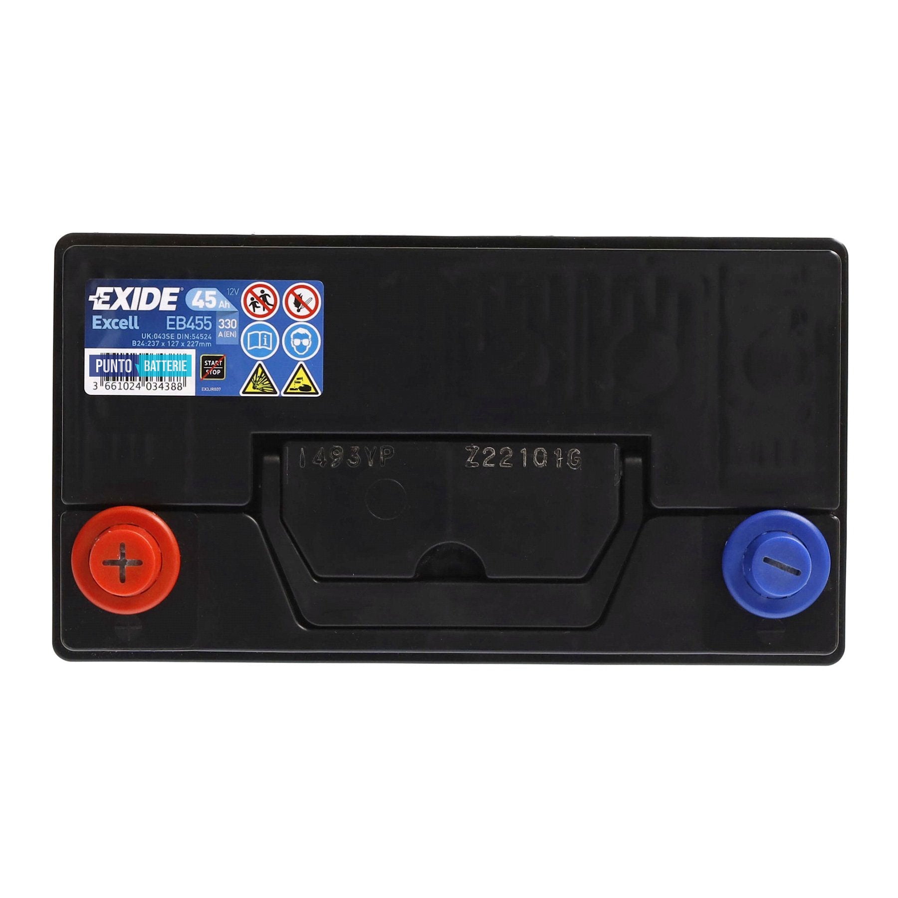 Batteria auto 45ah, 330a, 12v