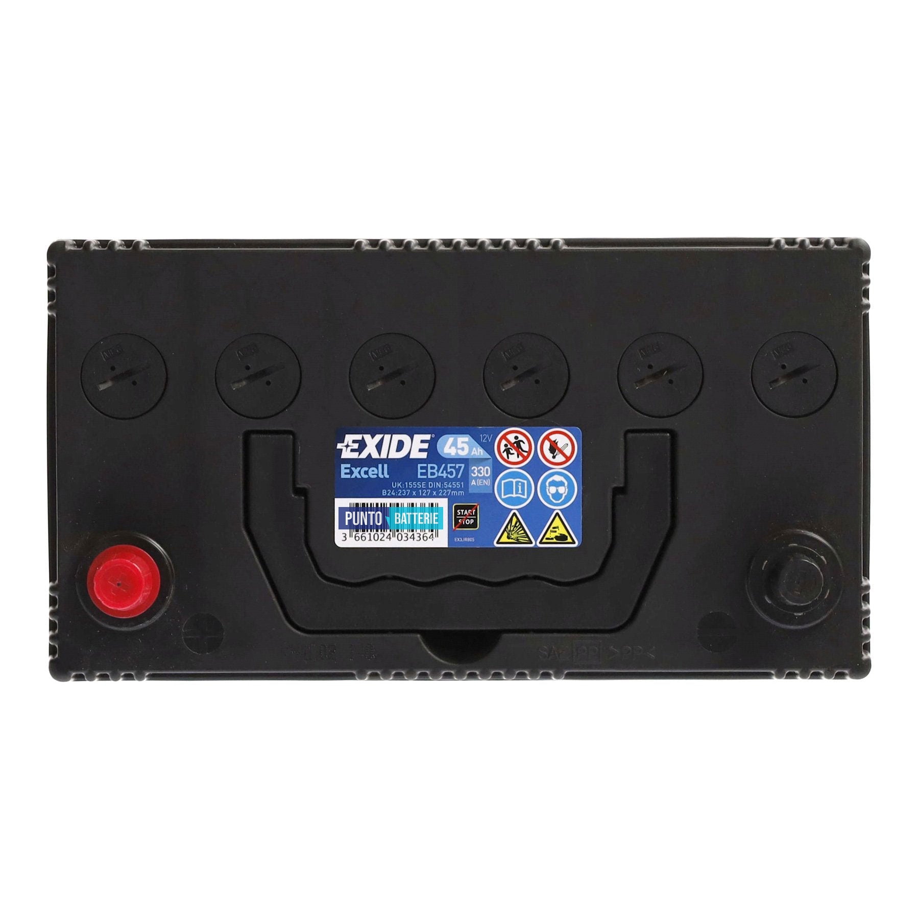 Batteria auto 45ah, 330a, 12v