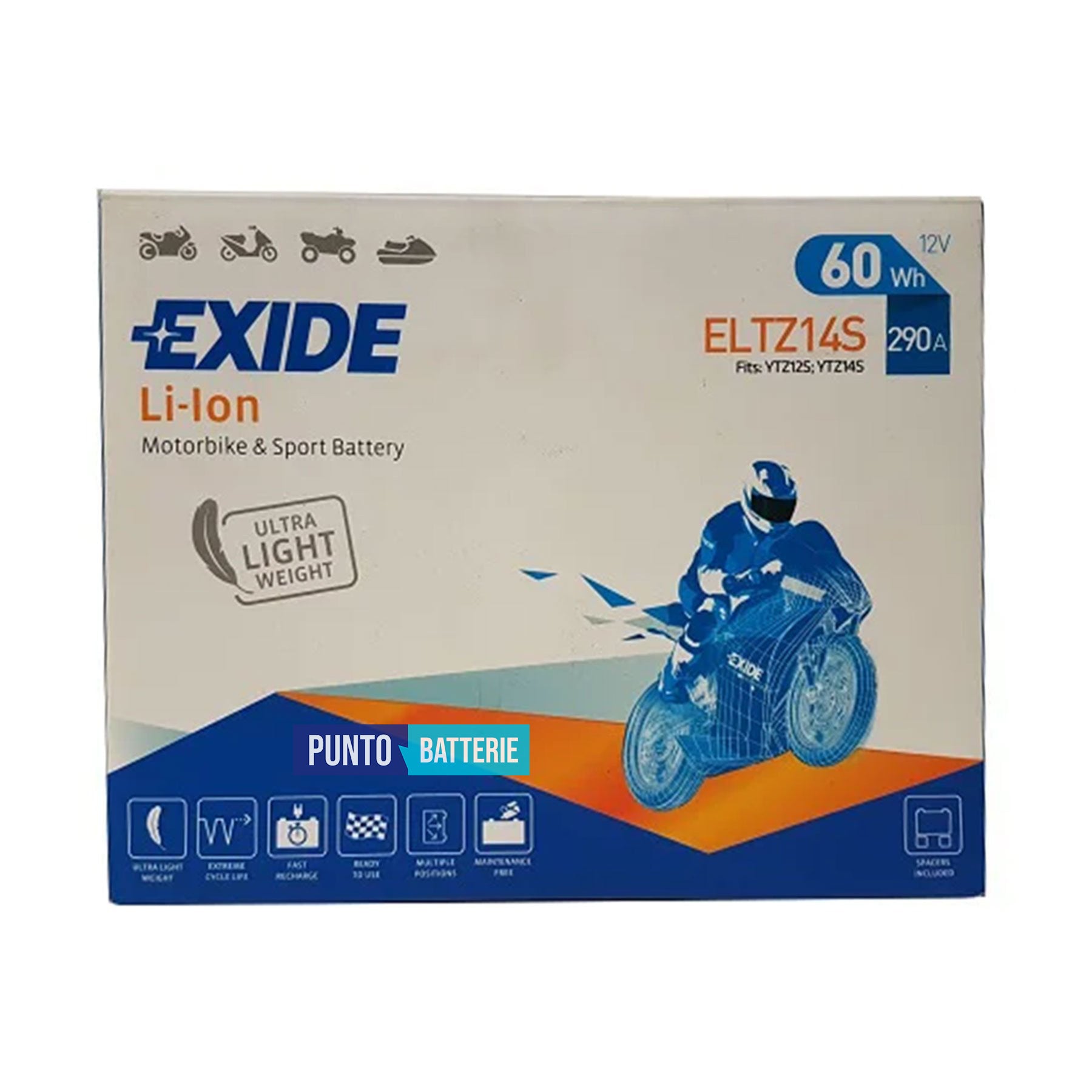 Batteria moto 5ah, 12v