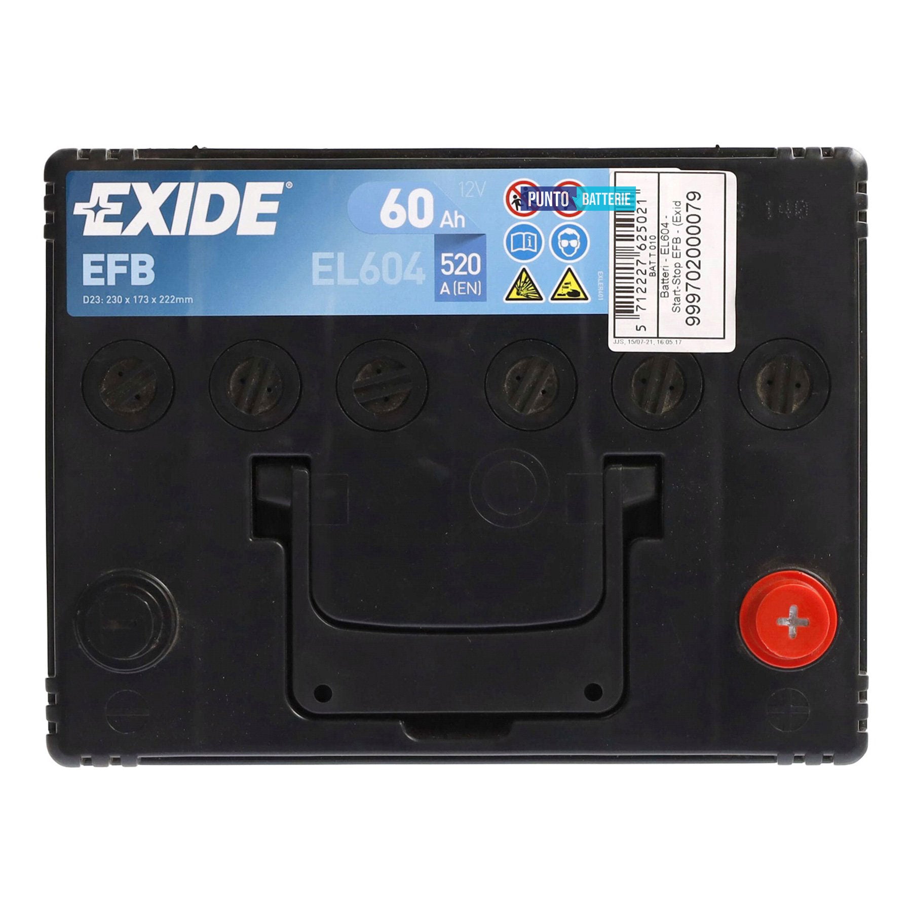 Batteria auto 60ah, 520a, 12v