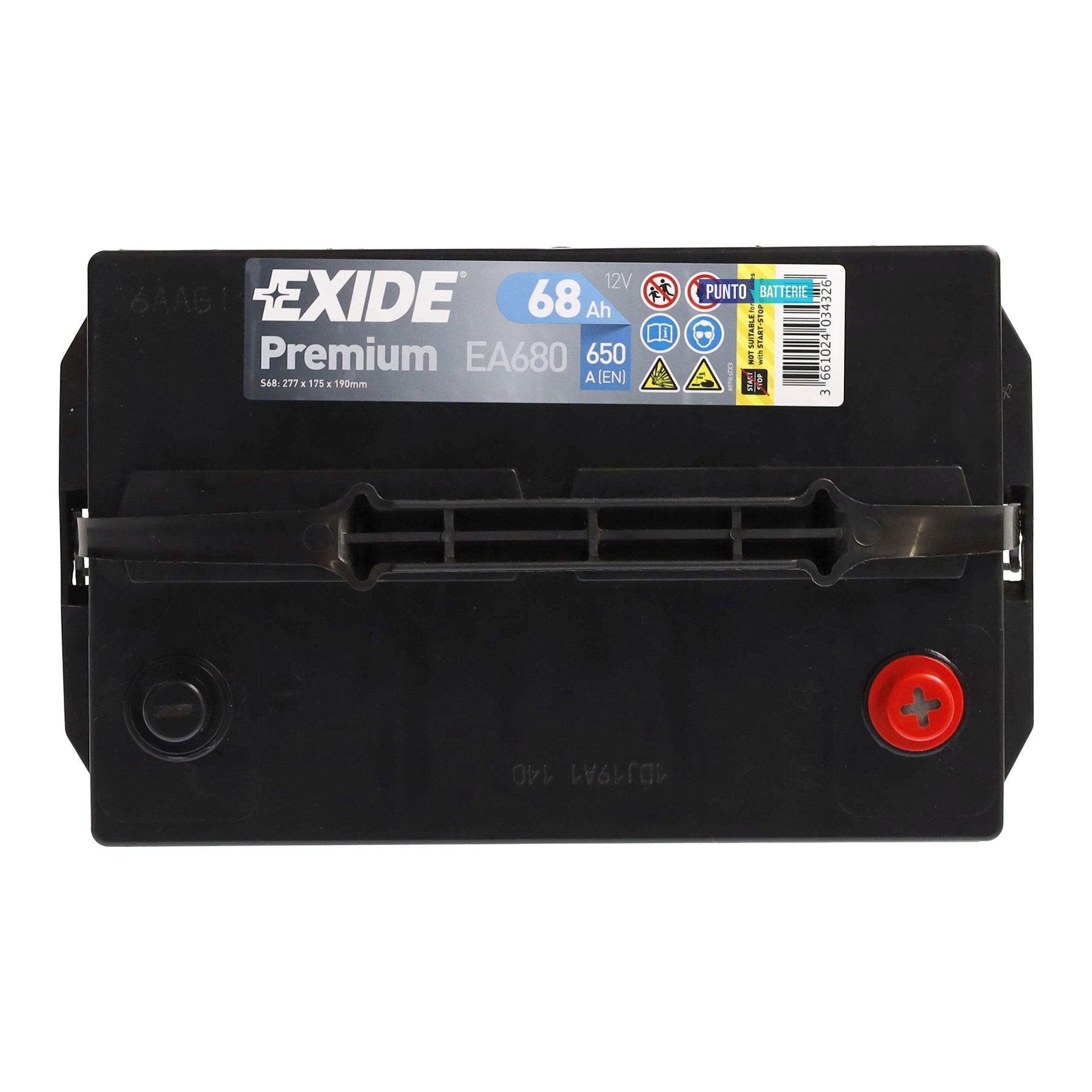 Batteria auto 68ah, 650a, 12v