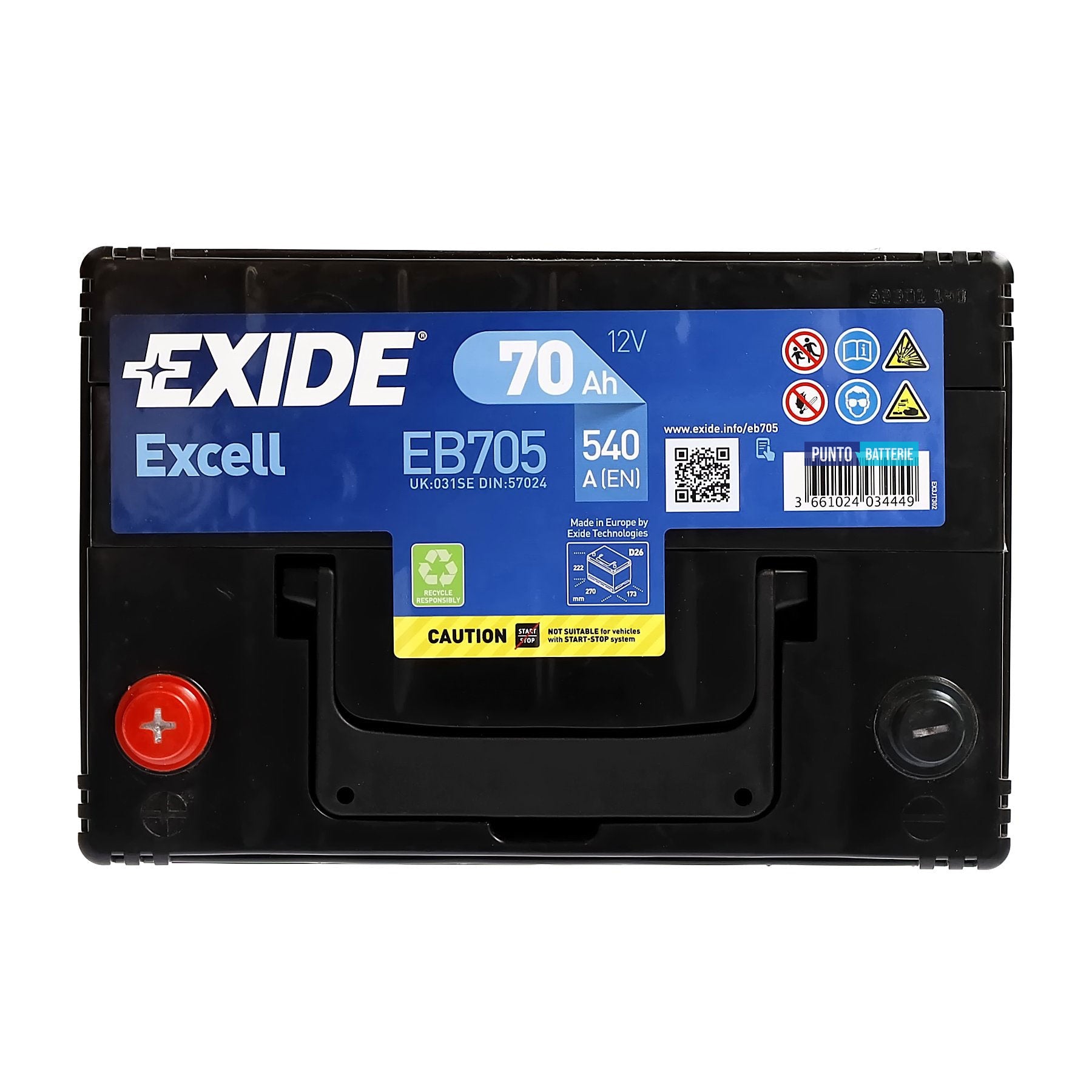 Batteria auto 70ah, 540a, 12v